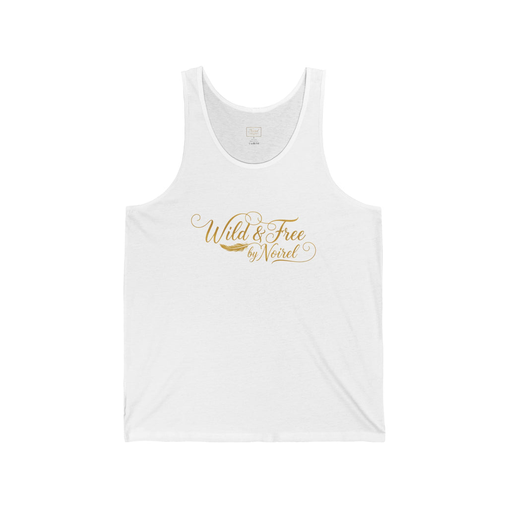 Tank Top — "Wild & Free by Nature" Gold Script Summer Tank