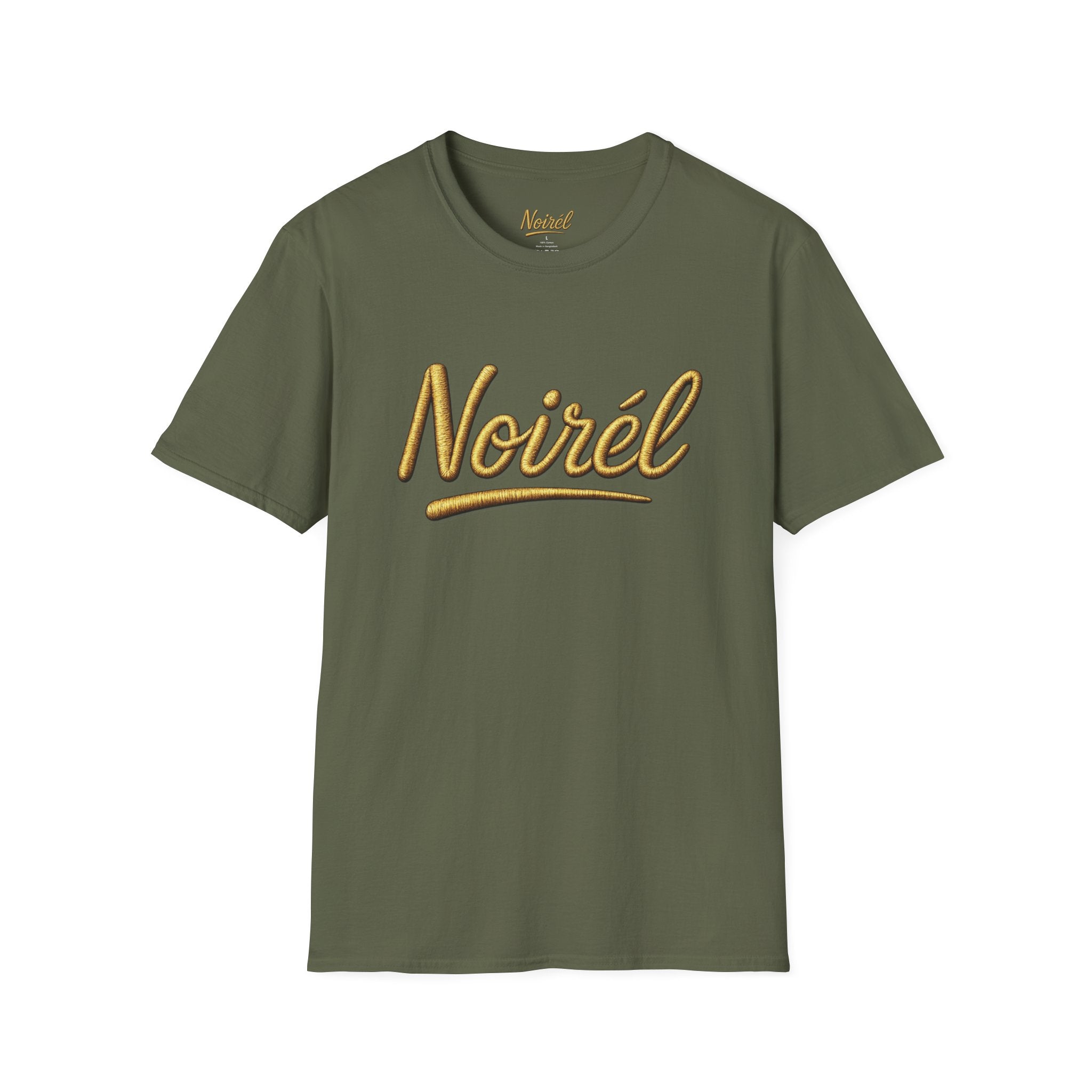 T-Shirt — 'Noirél' Gold Script Logo Tee