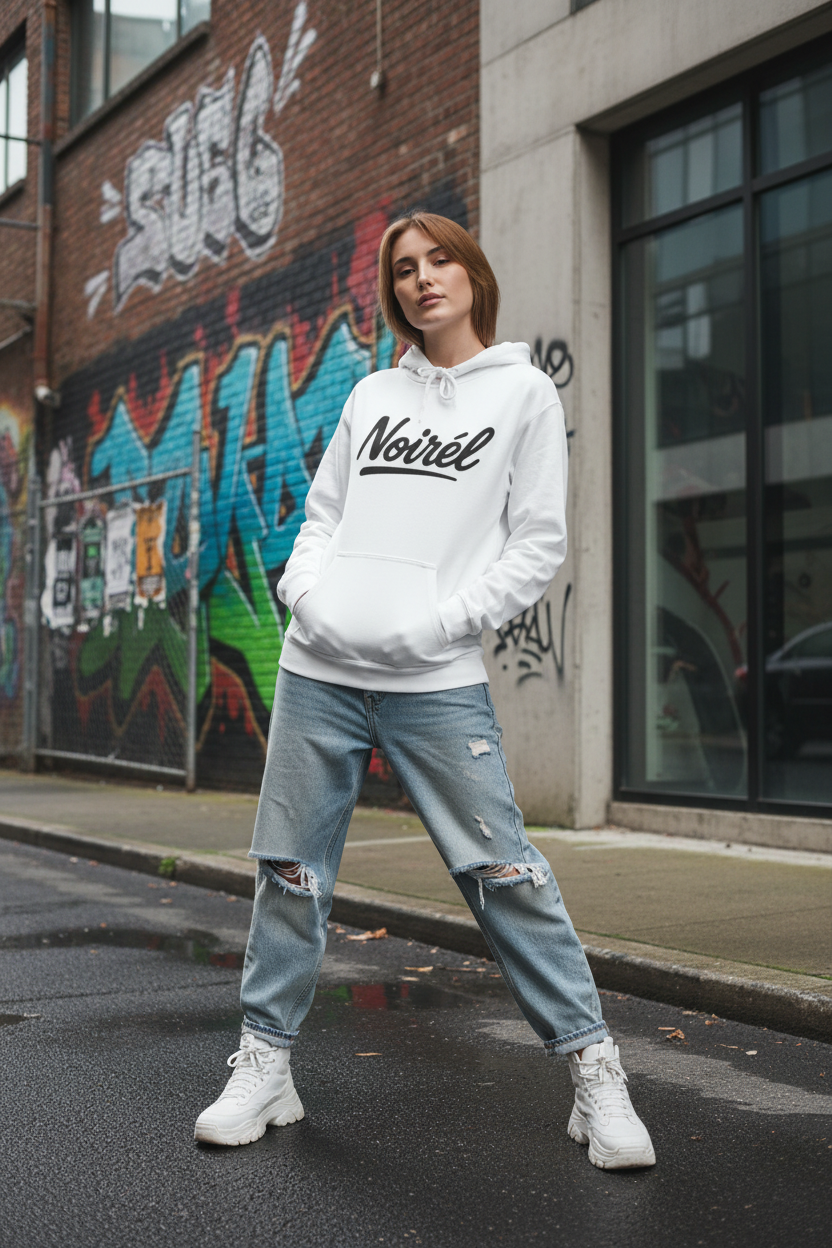 Noirél Hoodie | Script Logo Sweater, Minimal Streetwear