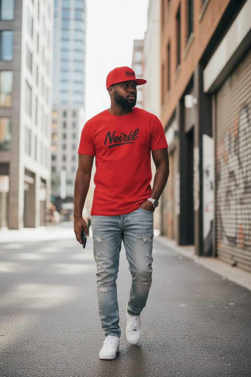 Noirél Script T-Shirt — Minimal Vintage Logo Tee