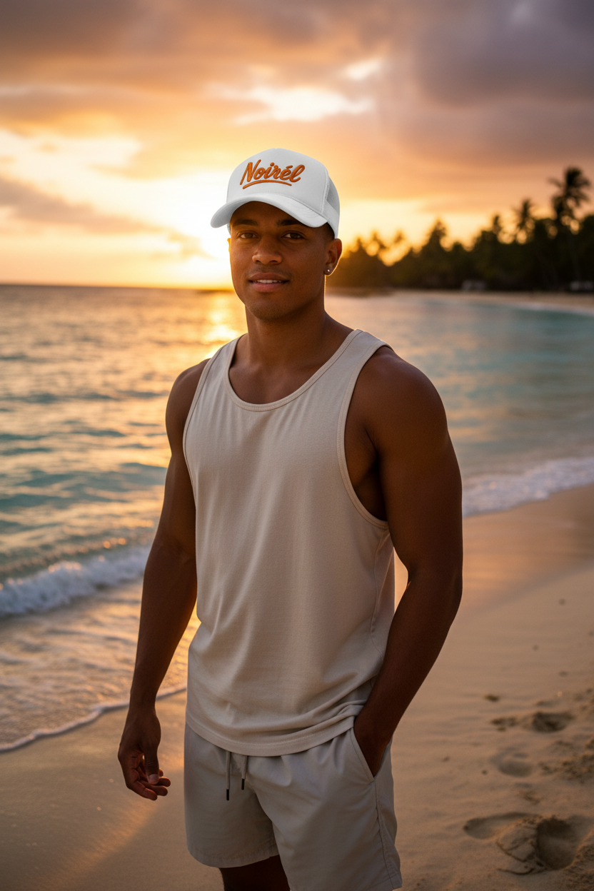 Noirél Glitter Script Trucker Cap