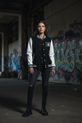 NOIRÉL Varsity Jacket – Black White