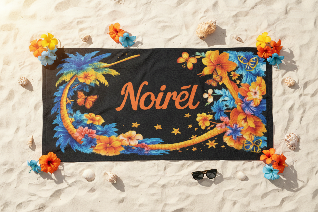 NOIRÉL Beach Towel – Tropical Floral