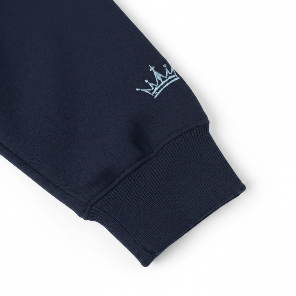 NOIRÉL Script Hoodie – Hellblau gesticktes Logo