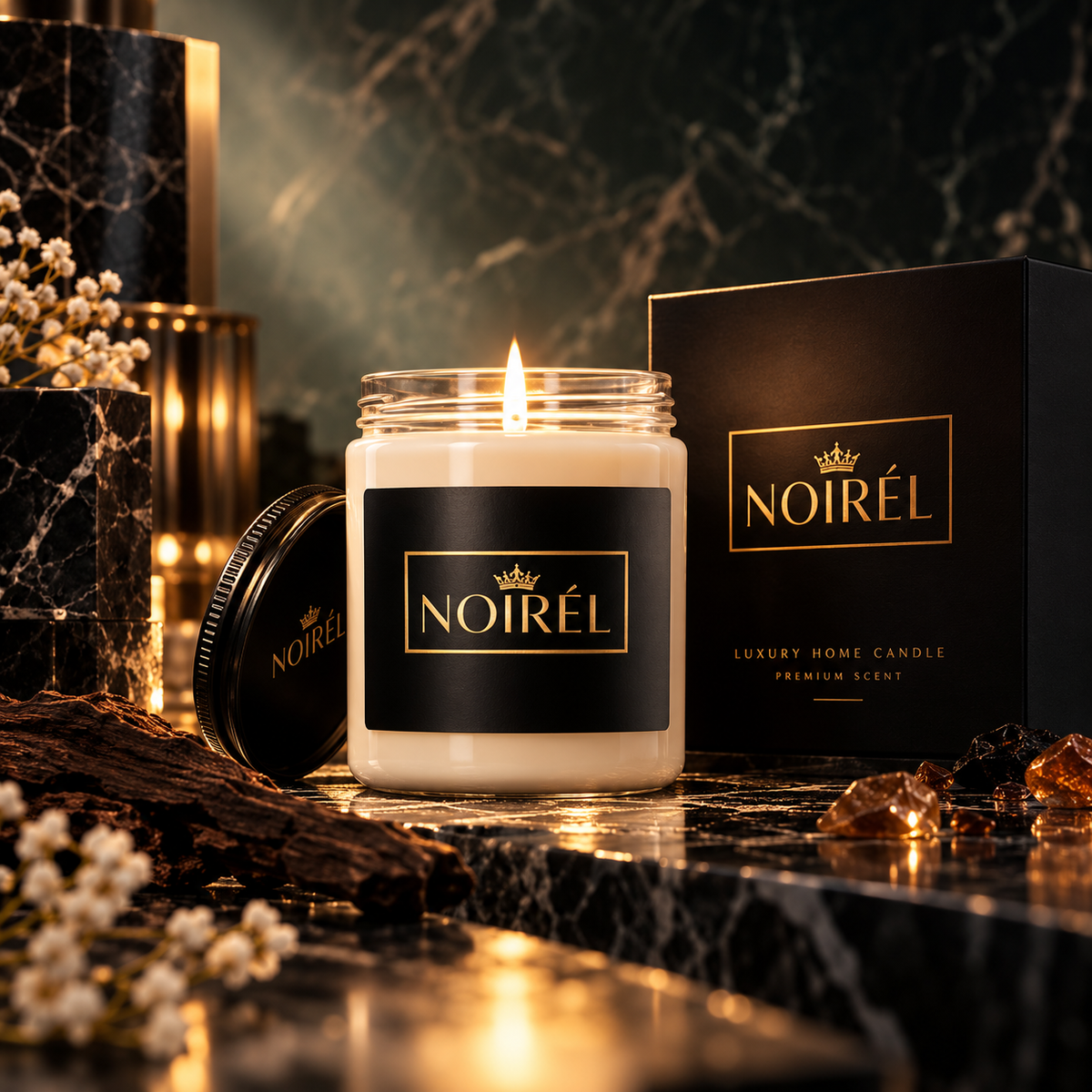 Noirél Duftkerze – 9 oz Sojawachskerze | Luxury Home Candle mit Premium-Duft