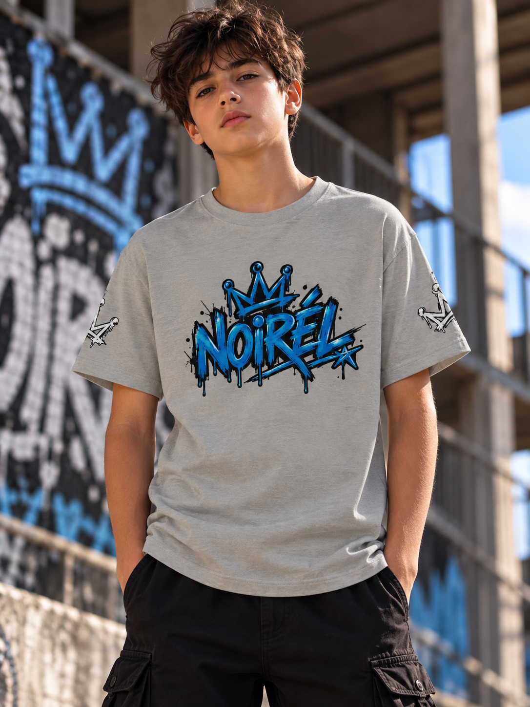 Noirel Kinder T-Shirt – Street Art Skateboard Tee