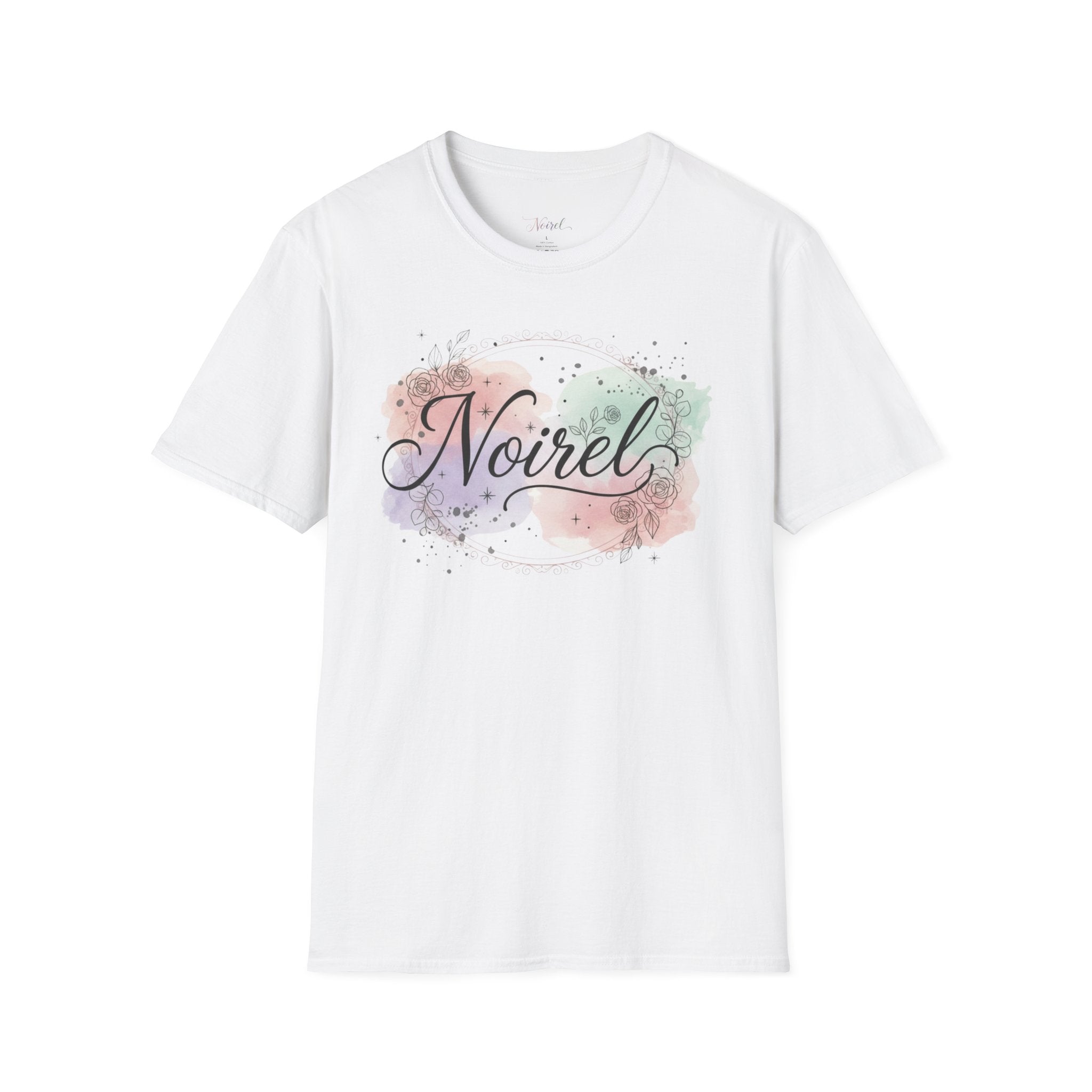 Noirel Watercolor Script T-Shirt — Feminine Name Graphic Tee 
