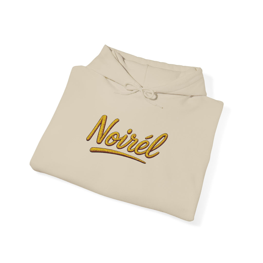 NOIRÉL Script Hoodie – Gold gesticktes Logo