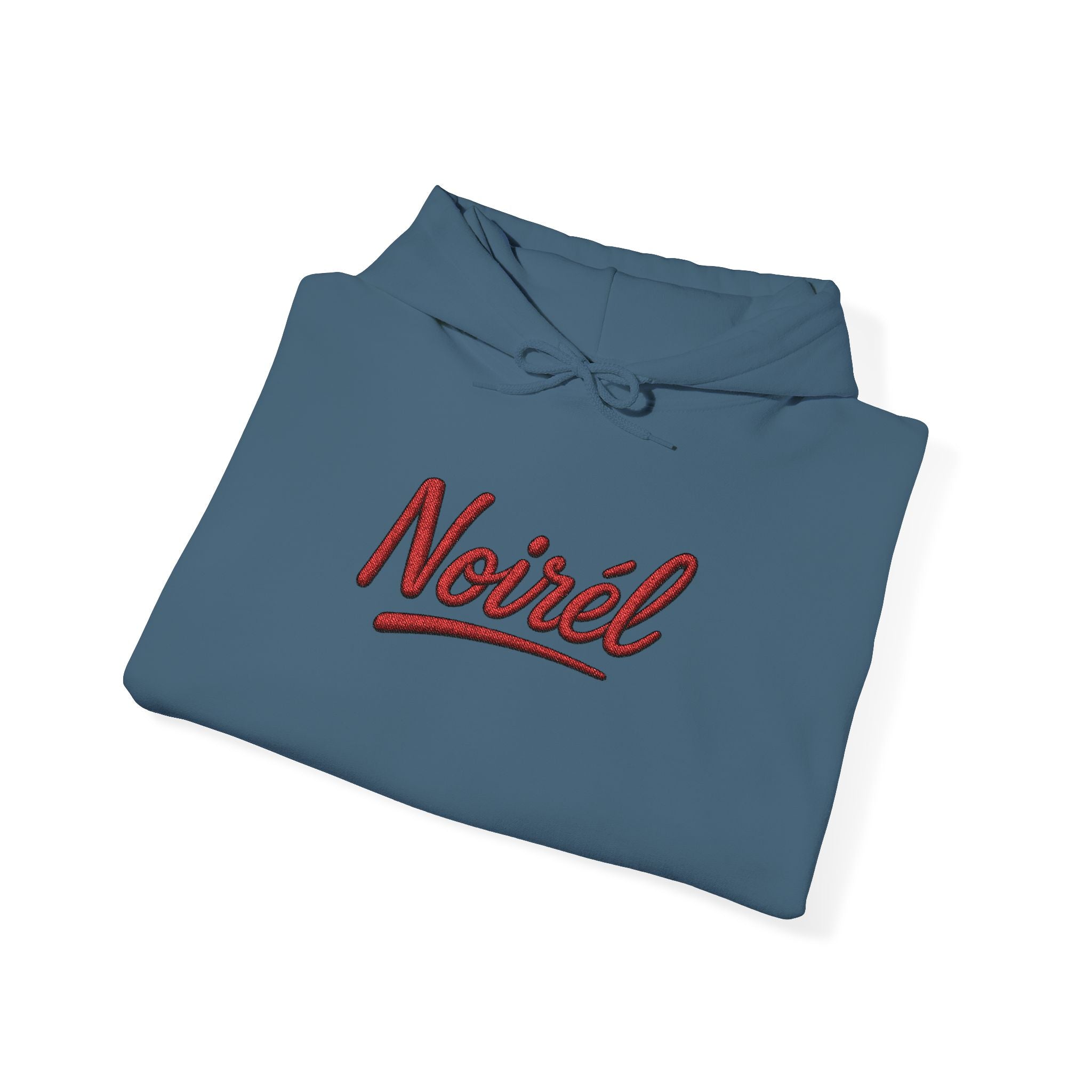 NOIRÉL Script Hoodie – Rot gesticktes Logo