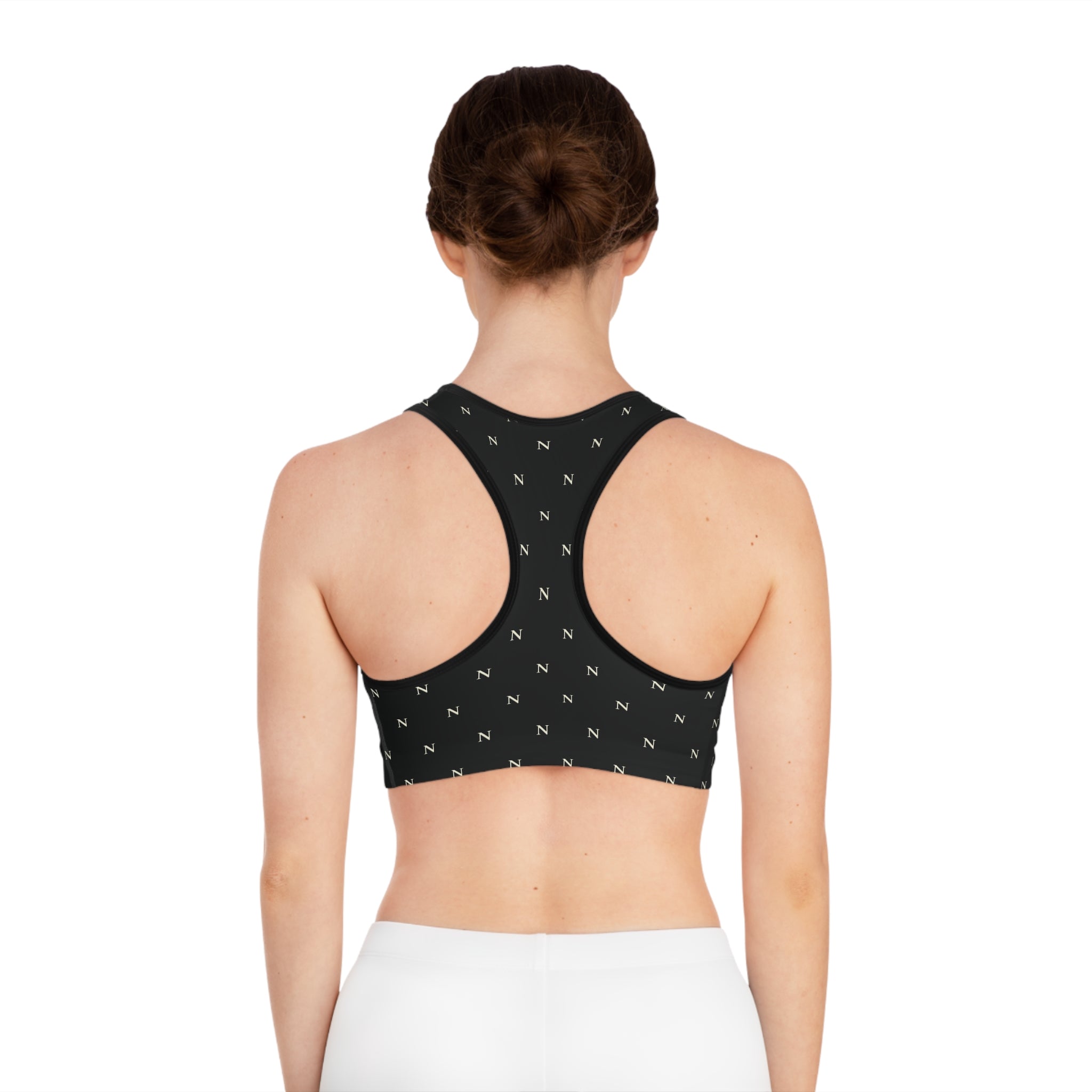 NOIRÉL Sports Bra – White & Black All Over