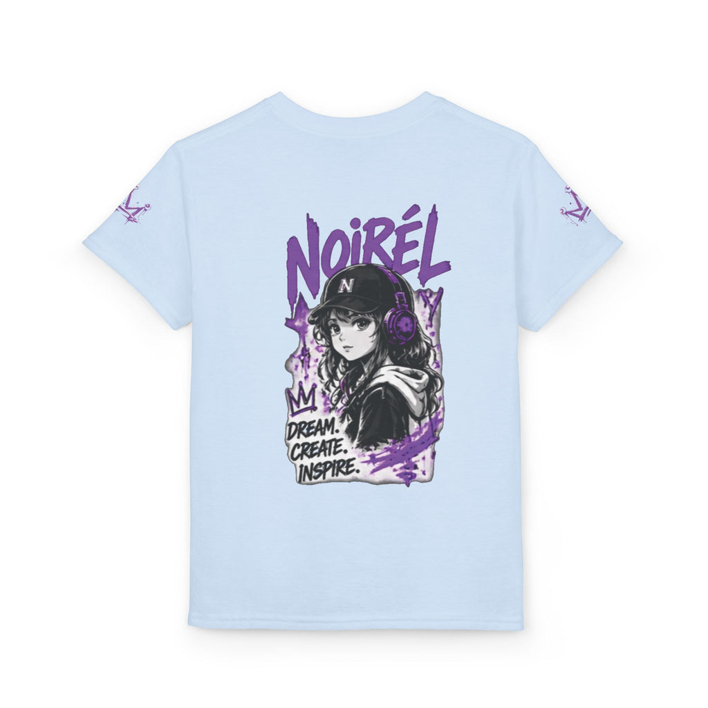 Noirel Kinder T-Shirt – „Dream. Create. Inspire.“ Graffiti Crown Tee