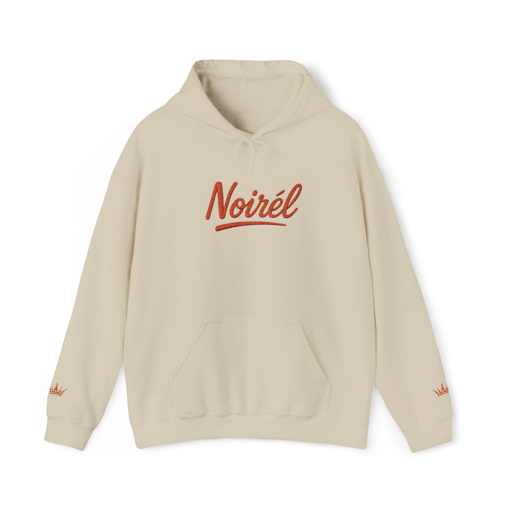 NOIRÉL Script Hoodie – Orange gesticktes Logo