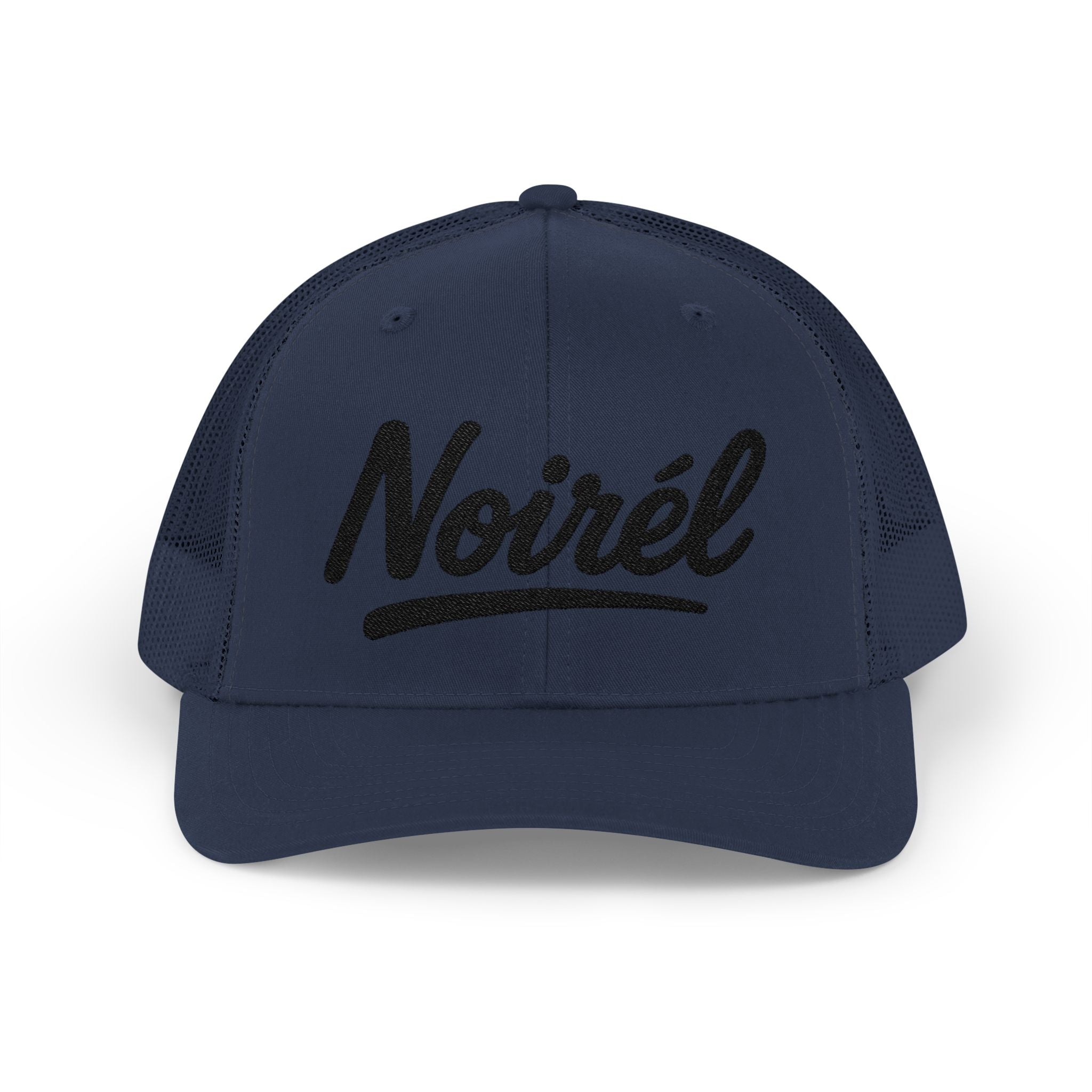 Noirél Trucker Cap — Retro Script Snapback Hat
