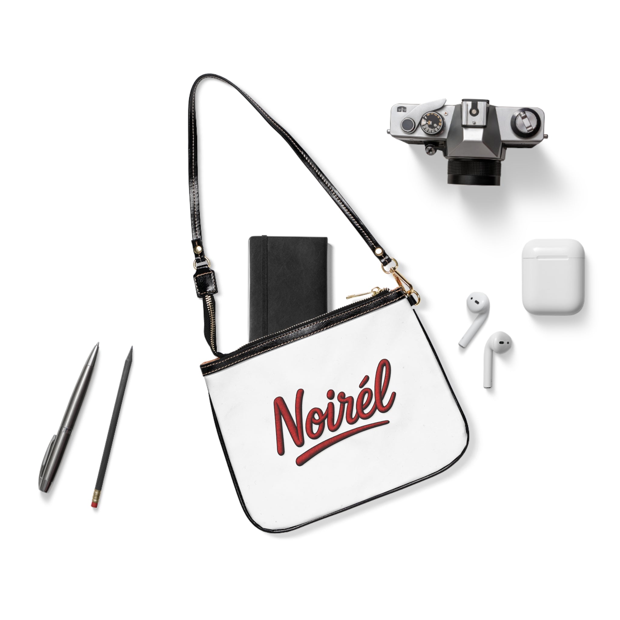 Noirél Shoulder Bag — Retro Script Small Crossbody Purse