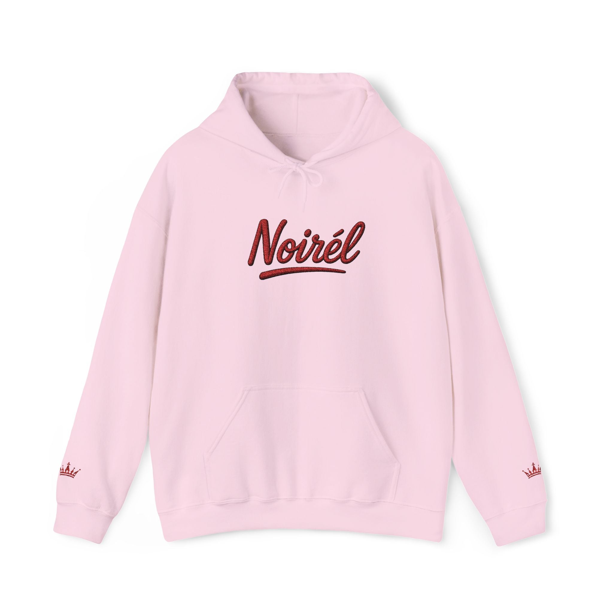 NOIRÉL Script Hoodie – Rot gesticktes Logo