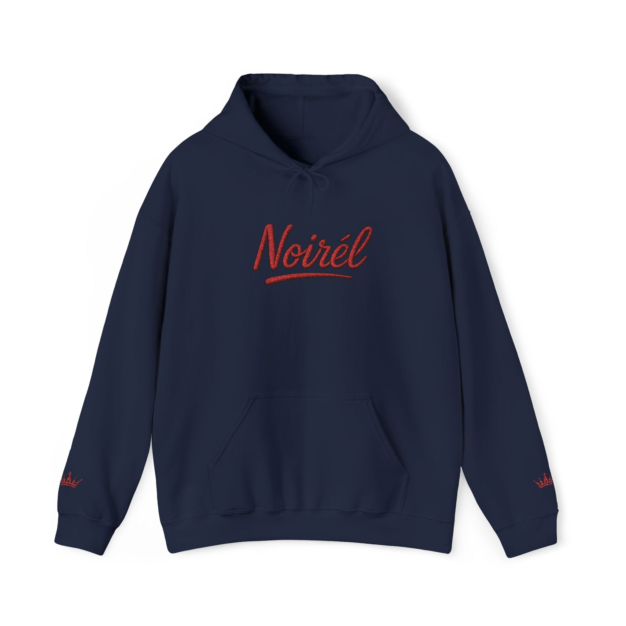 NOIRÉL Script Hoodie – Rot gesticktes Logo