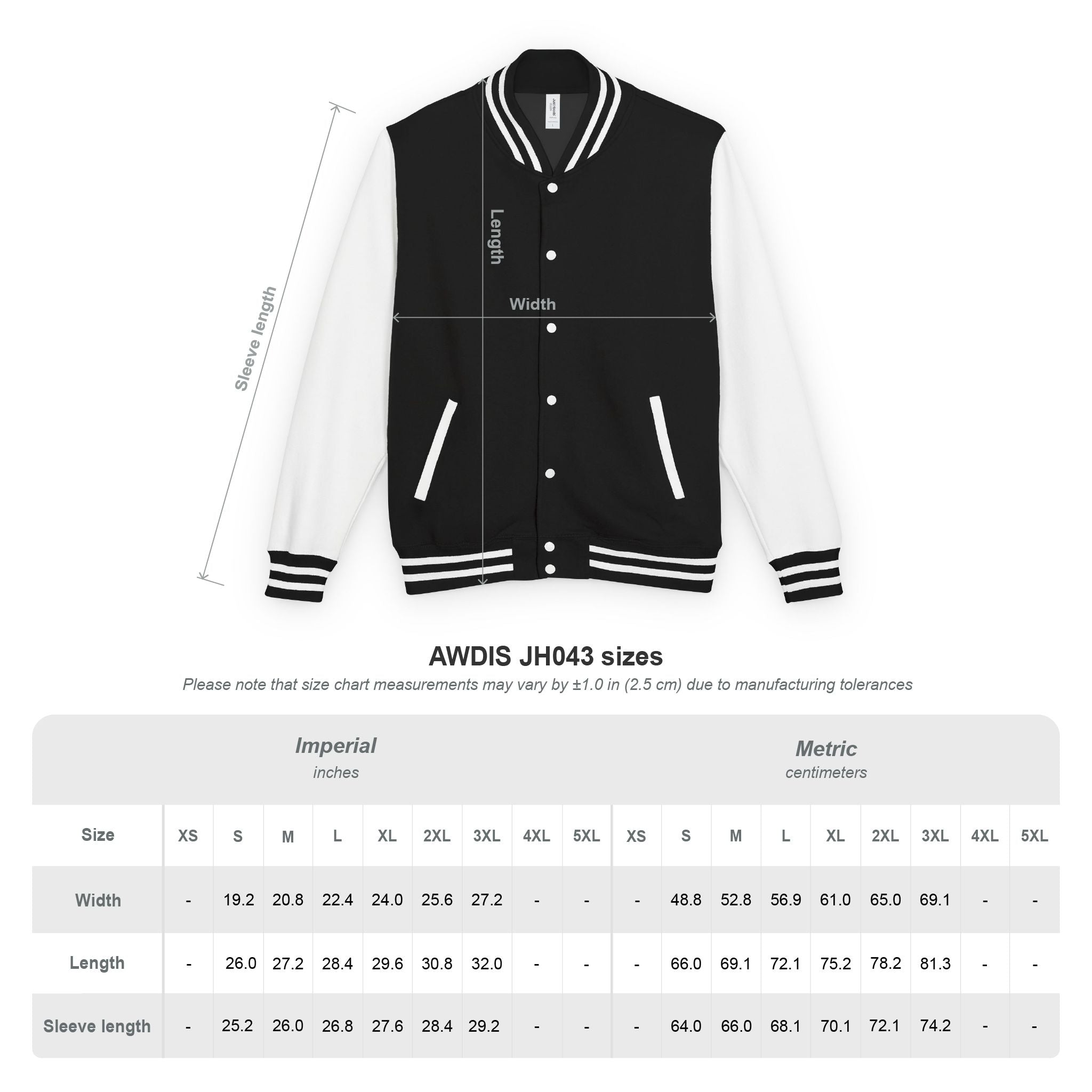 NOIRÉL Varsity Jacket – Black White
