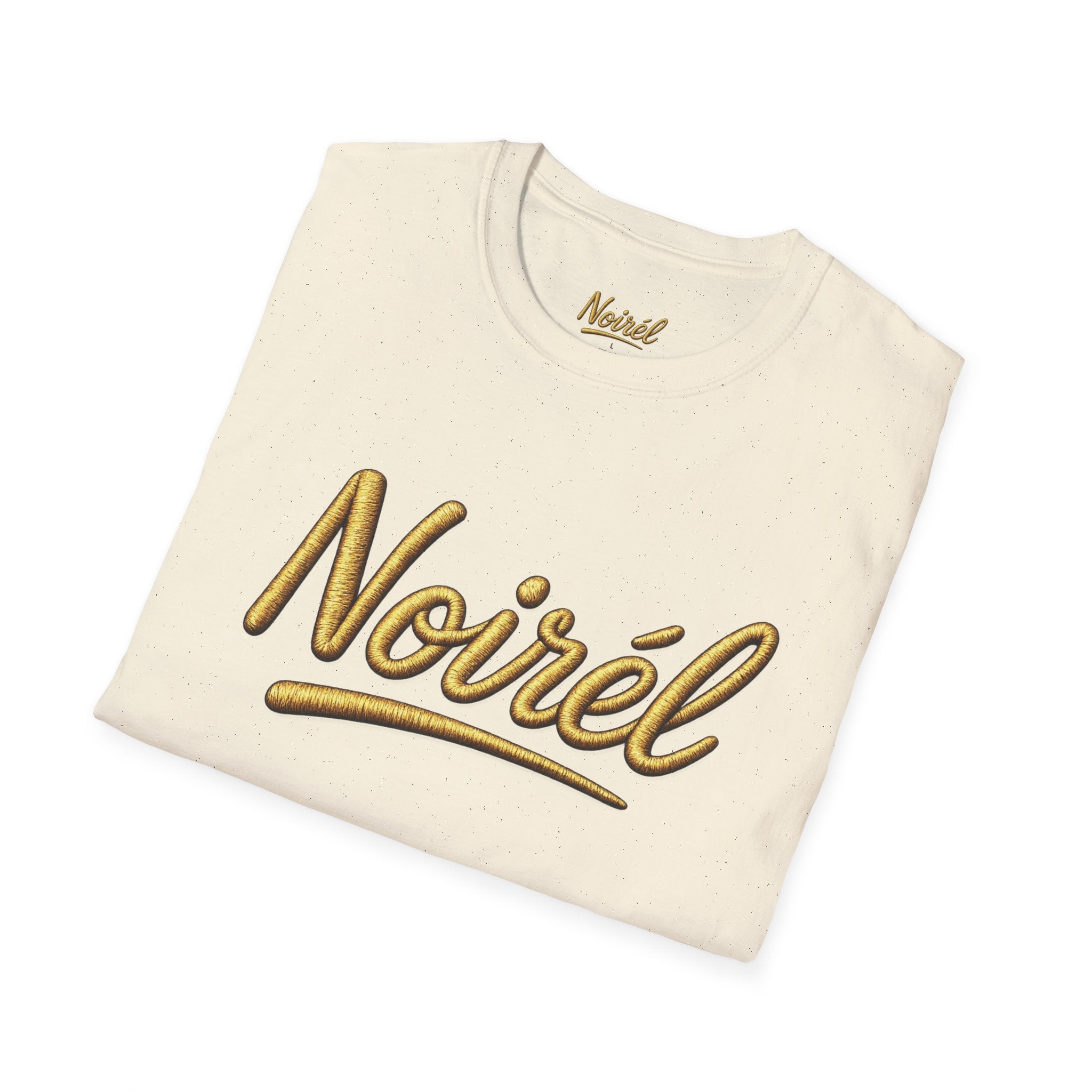 NOIRÉL T-Shirt – Gold Script Print