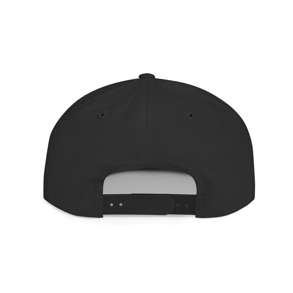 Noirél Script Logo Flat Bill Snapback | Embroidered Red Text Cap