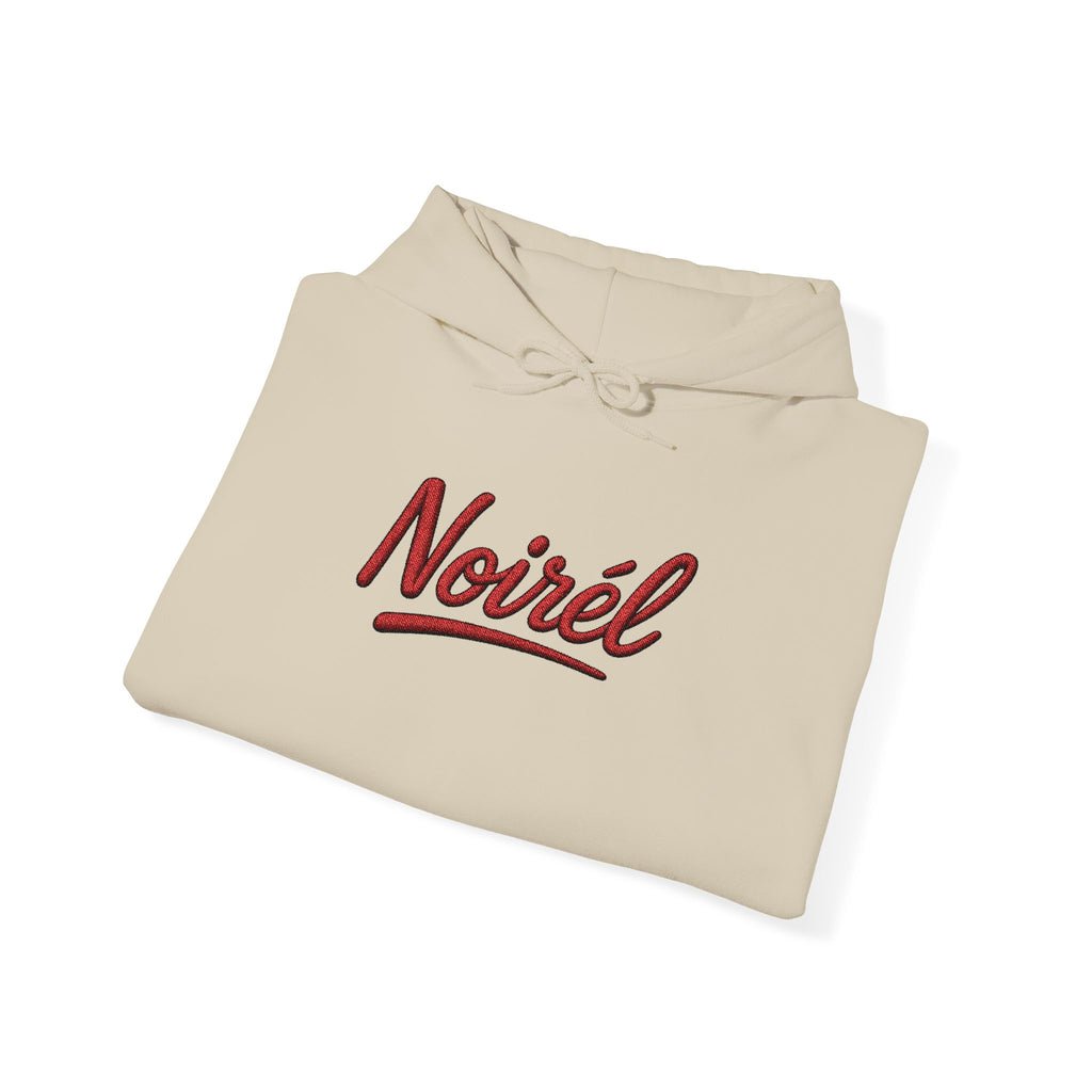 NOIRÉL Script Hoodie – Rot gesticktes Logo