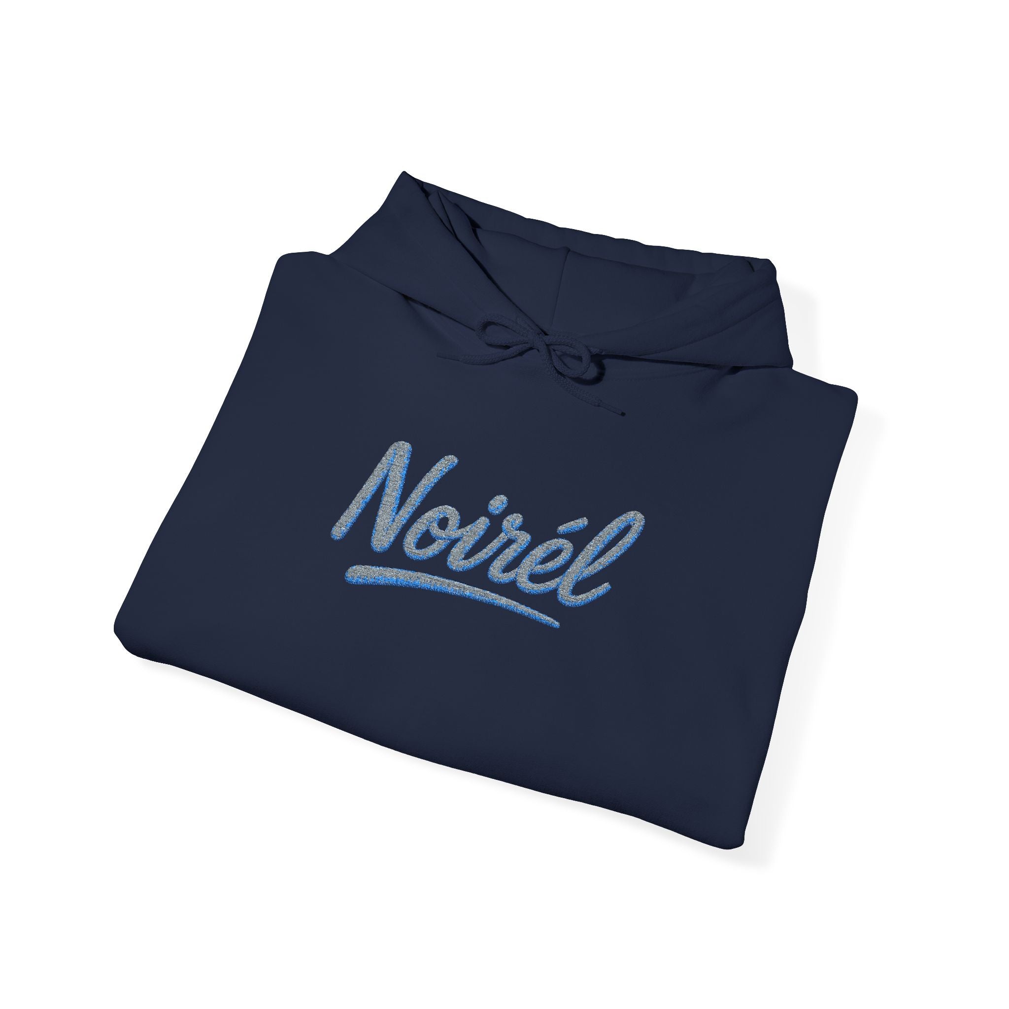 NOIRÉL Script Hoodie – Hellblau gesticktes Logo