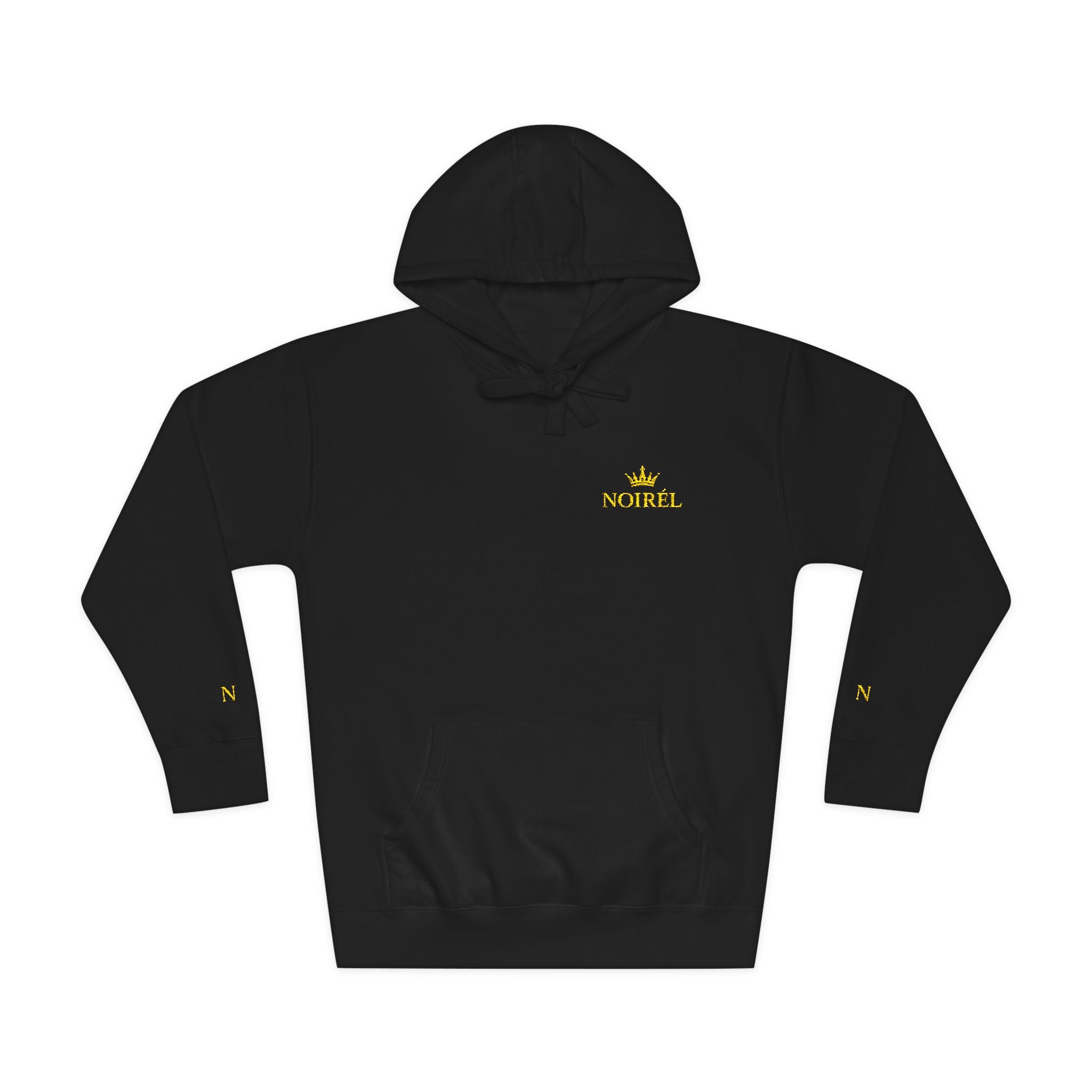NOIRÉL Crown Royalty Hoodie – Black Fleece mit Gold Crest