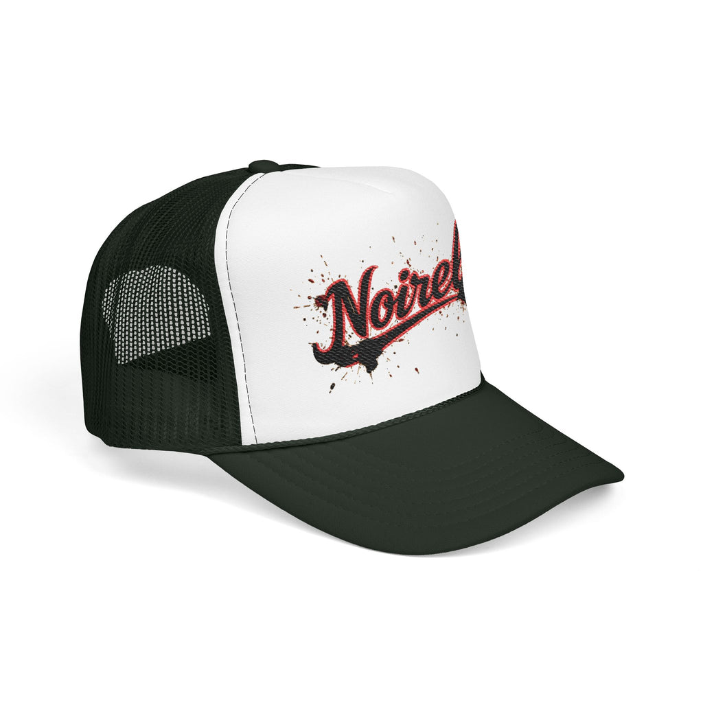 Noiriel Trucker Hat – Retro Script Logo Foam Mesh Cap 