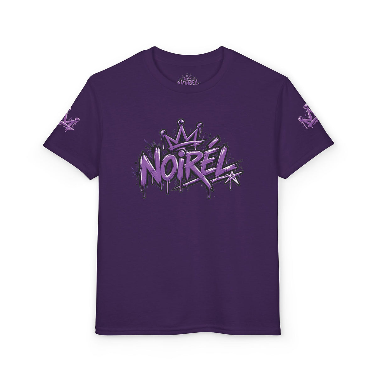 Noirel Kinder T-Shirt – Purple Crown Graffiti Tee