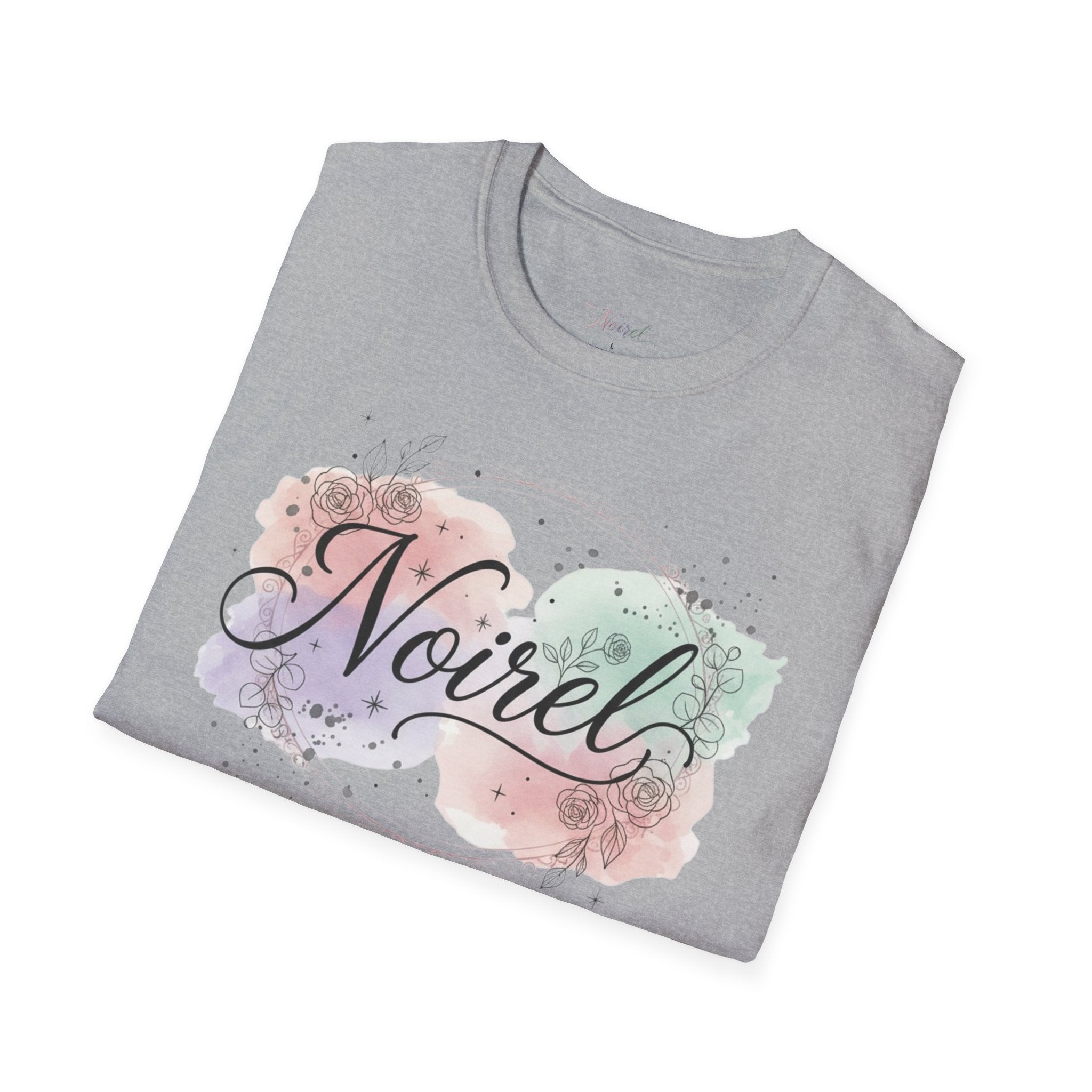 Noirel Watercolor Script T-Shirt — Feminine Name Graphic Tee 