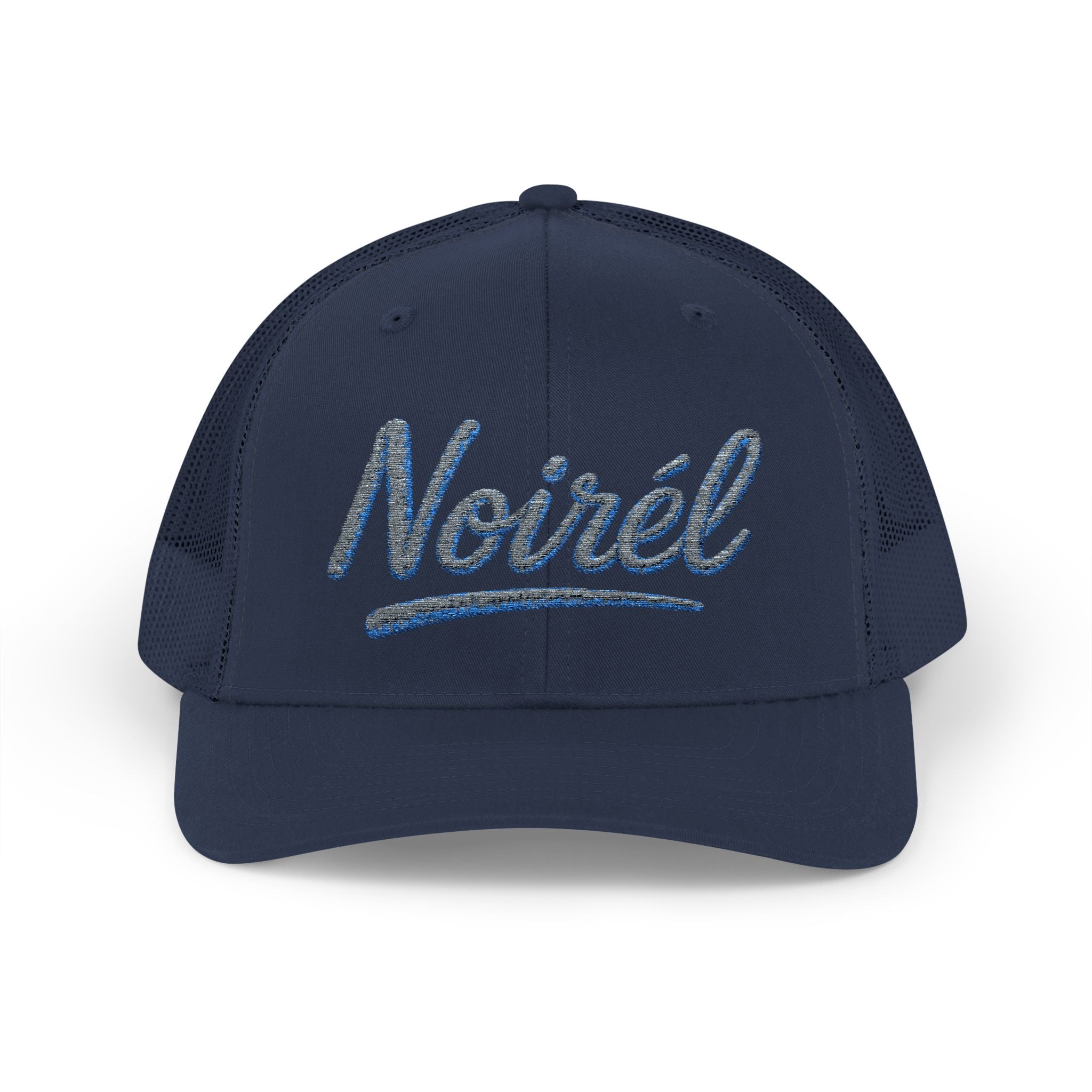 Noirél Script Trucker Cap — Sparkle Embroidered Snapback Hat