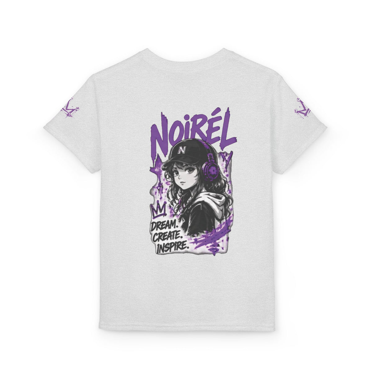Noirel Kinder T-Shirt – „Dream. Create. Inspire.“ Graffiti Crown Tee