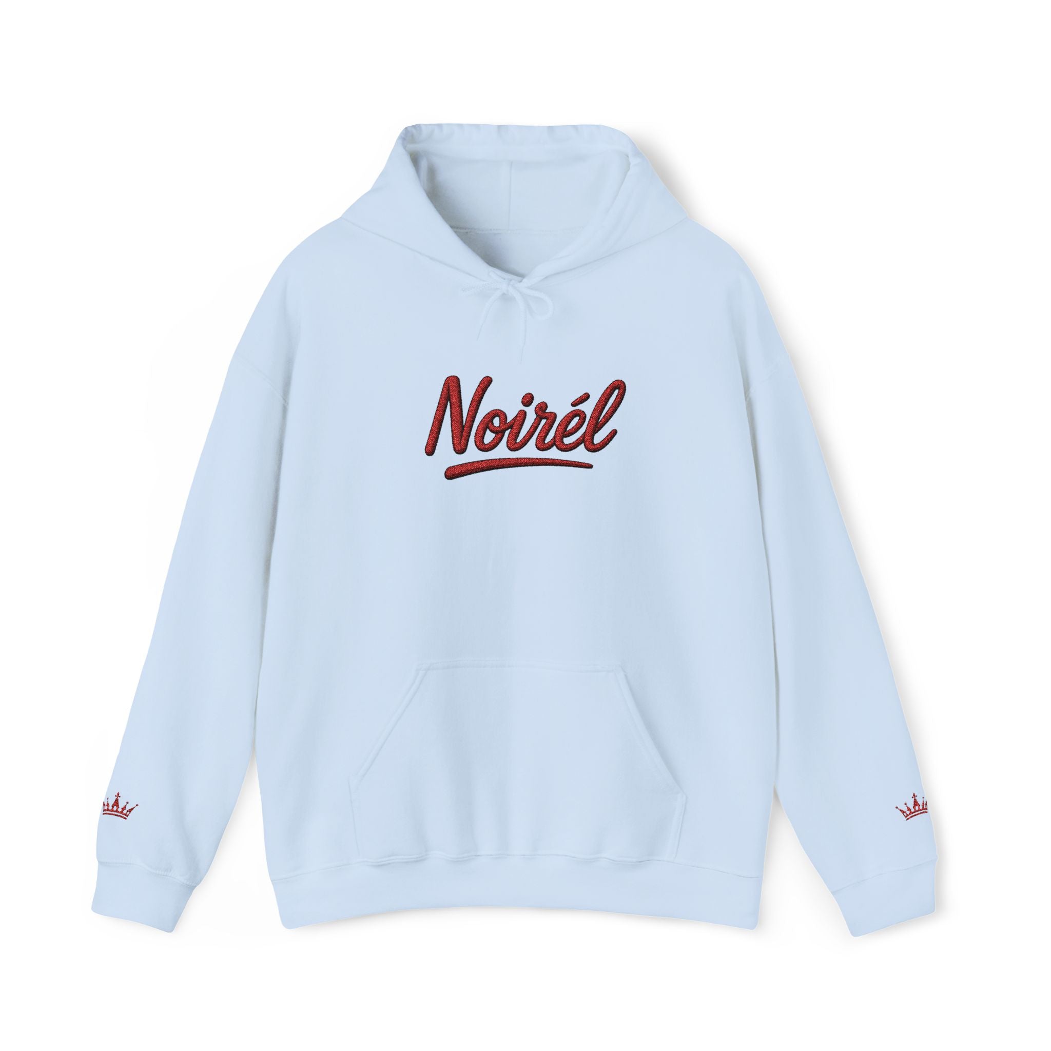 NOIRÉL Script Hoodie – Rot gesticktes Logo