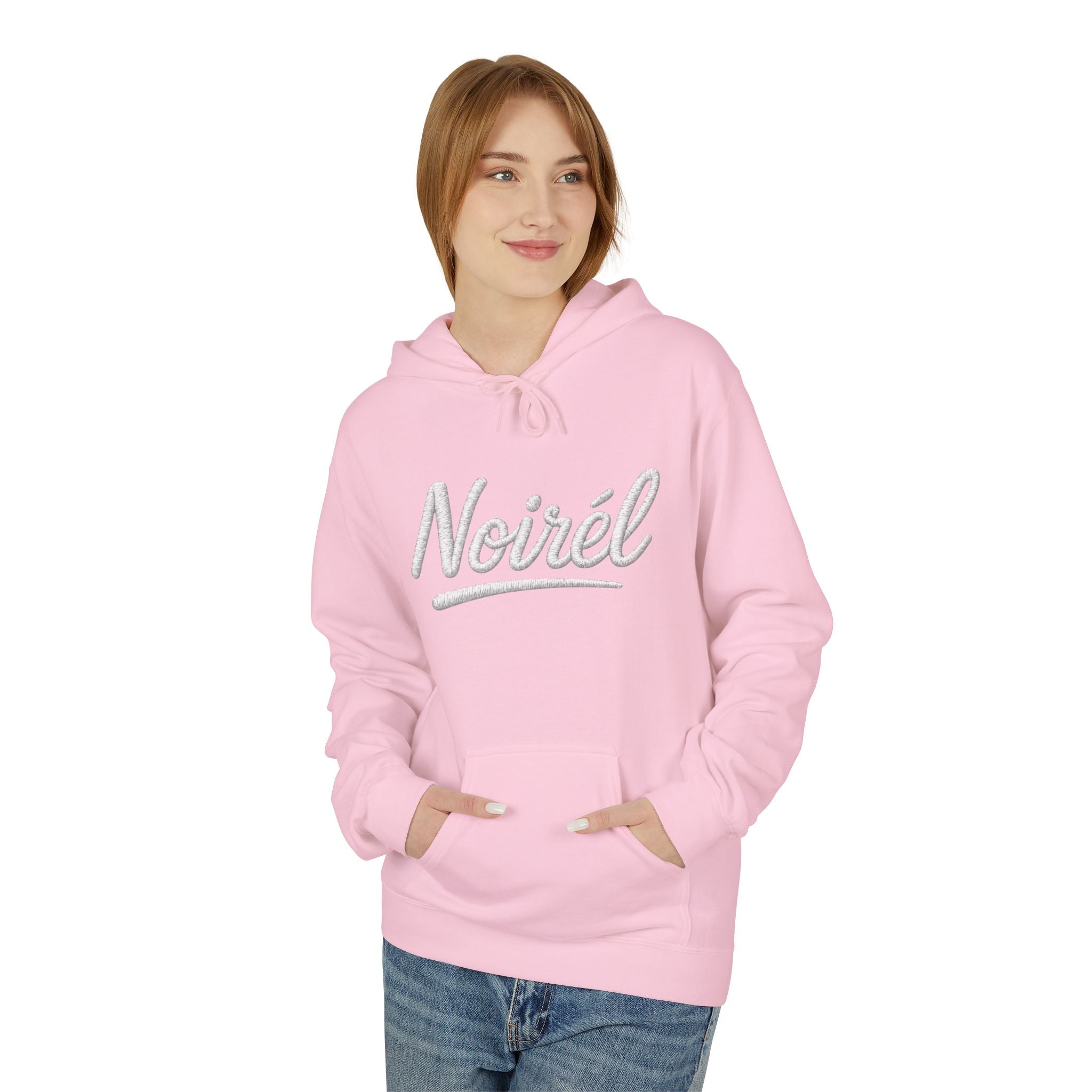 NOIREL Hoodie – white Script Print