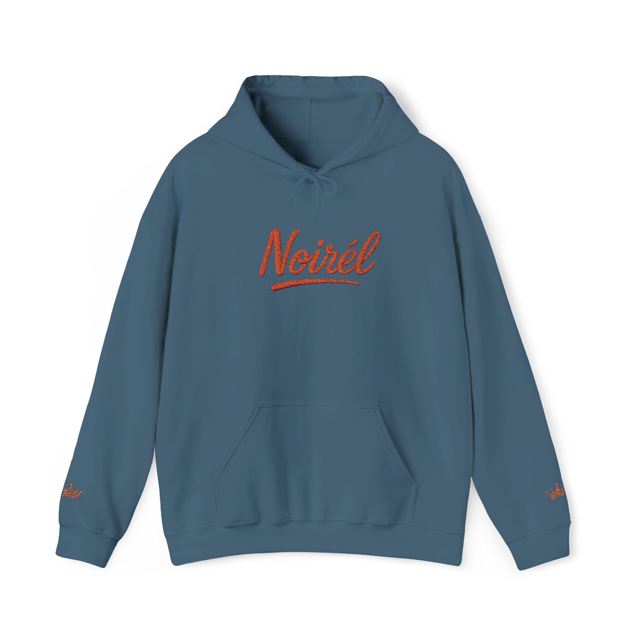 NOIRÉL Script Hoodie – Orange gesticktes Logo