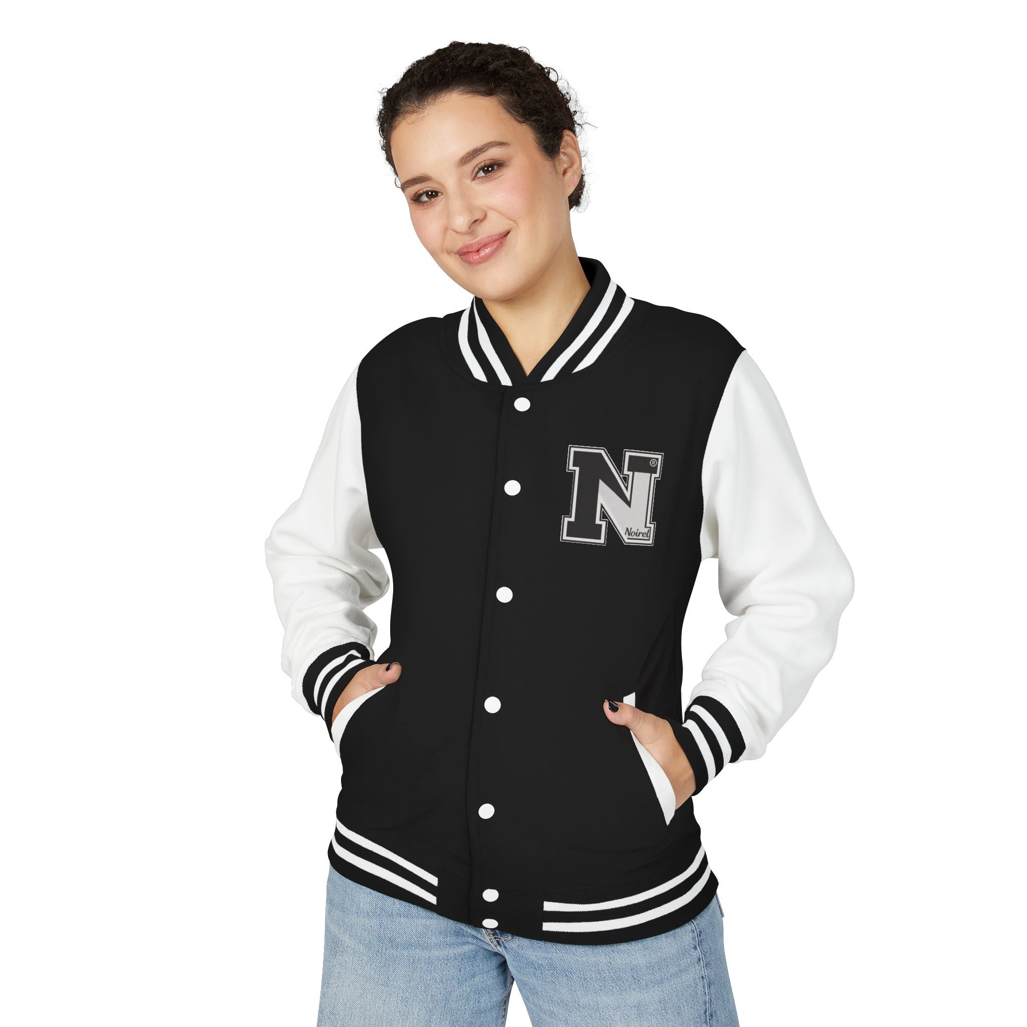 NOIRÉL Varsity Jacket – Black White