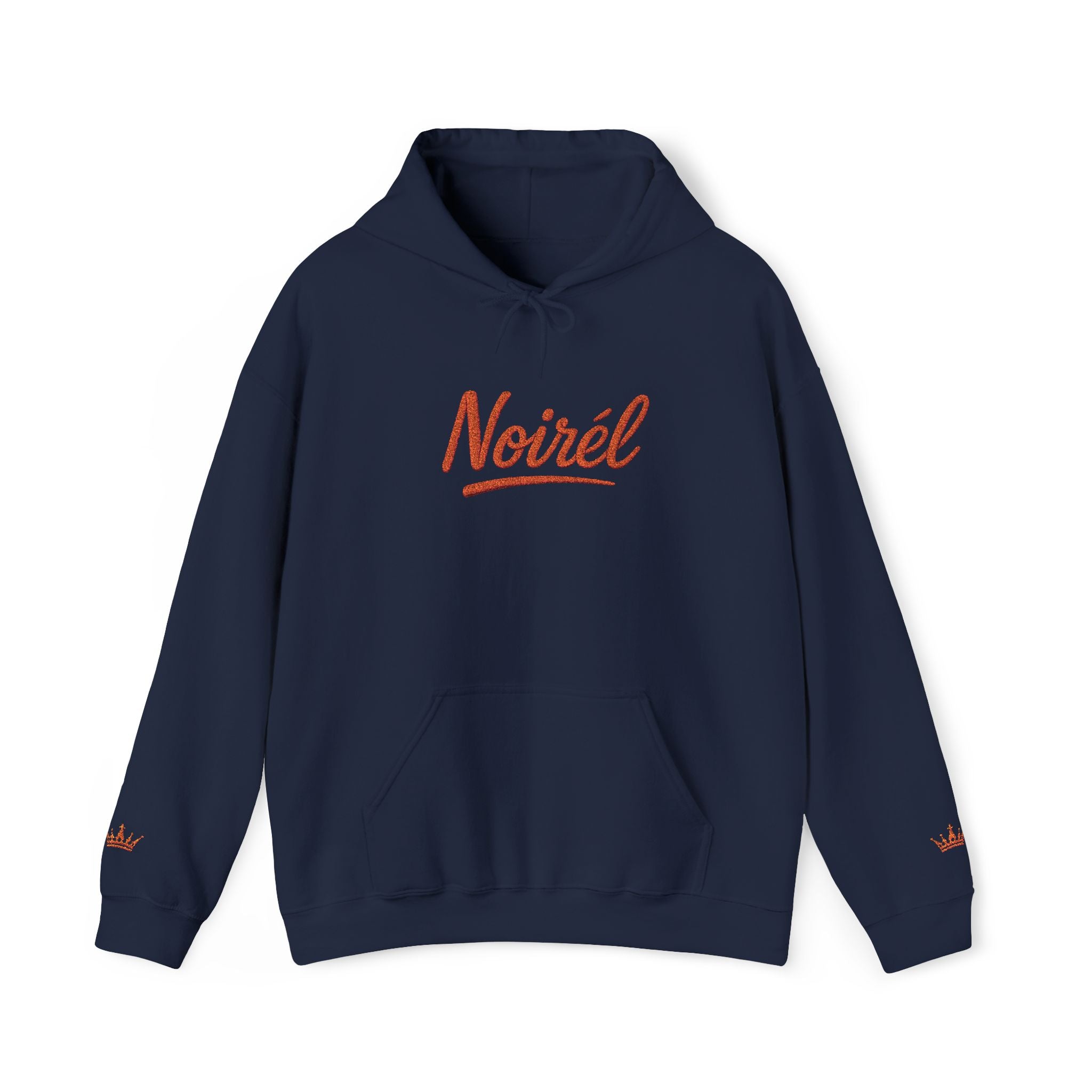 NOIRÉL Script Hoodie – Orange gesticktes Logo