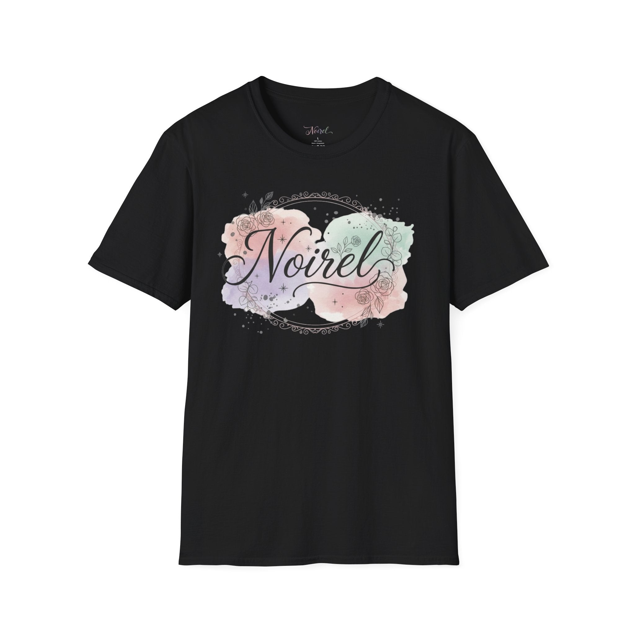 Noirel Watercolor Script T-Shirt — Feminine Name Graphic Tee 