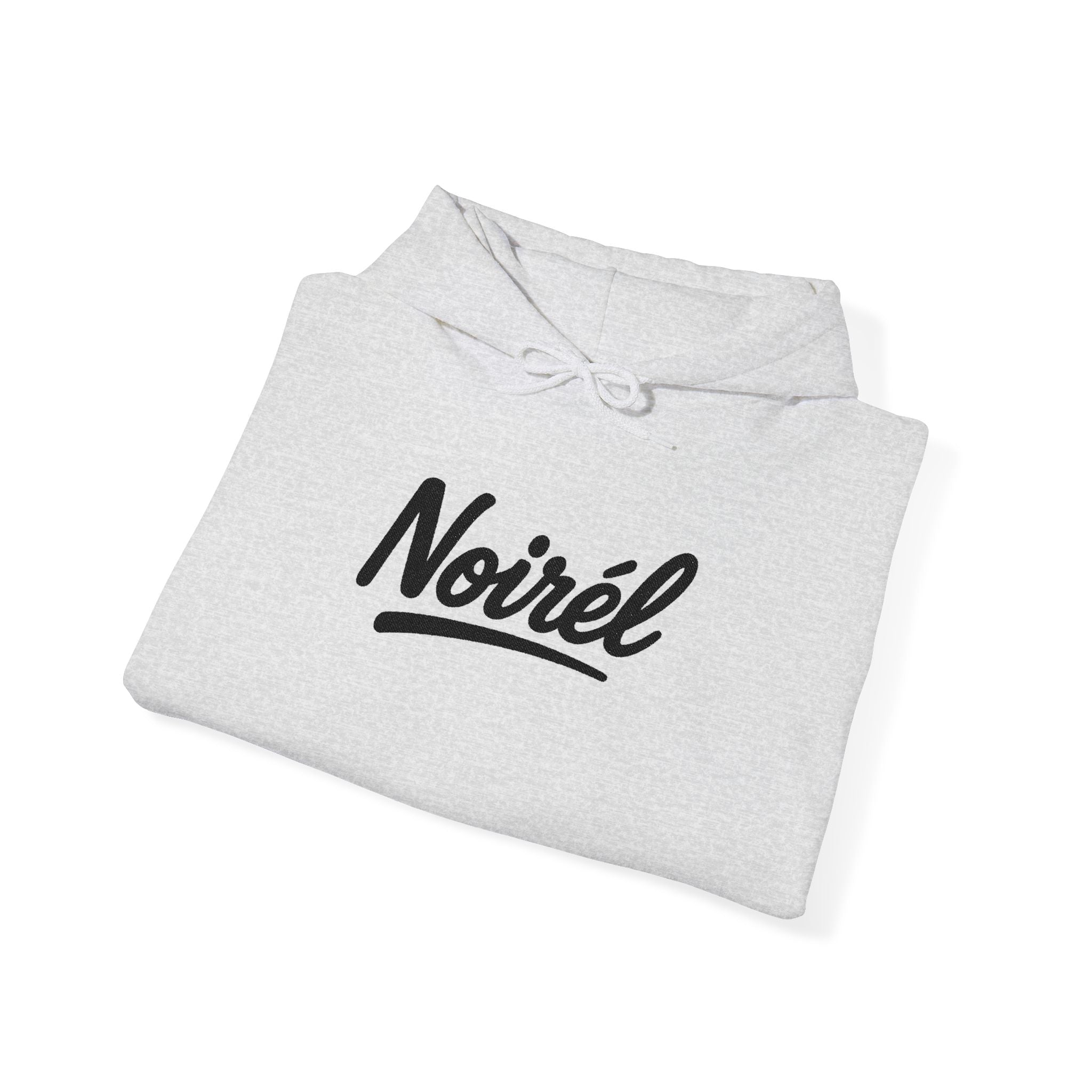 NOIRÉL Script Hoodie – Schwarz gesticktes Logo