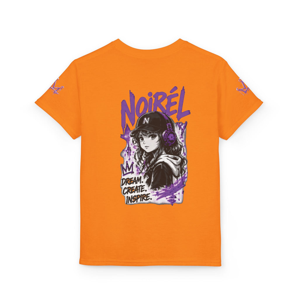Noirel Kinder T-Shirt – „Dream. Create. Inspire.“ Graffiti Crown Tee