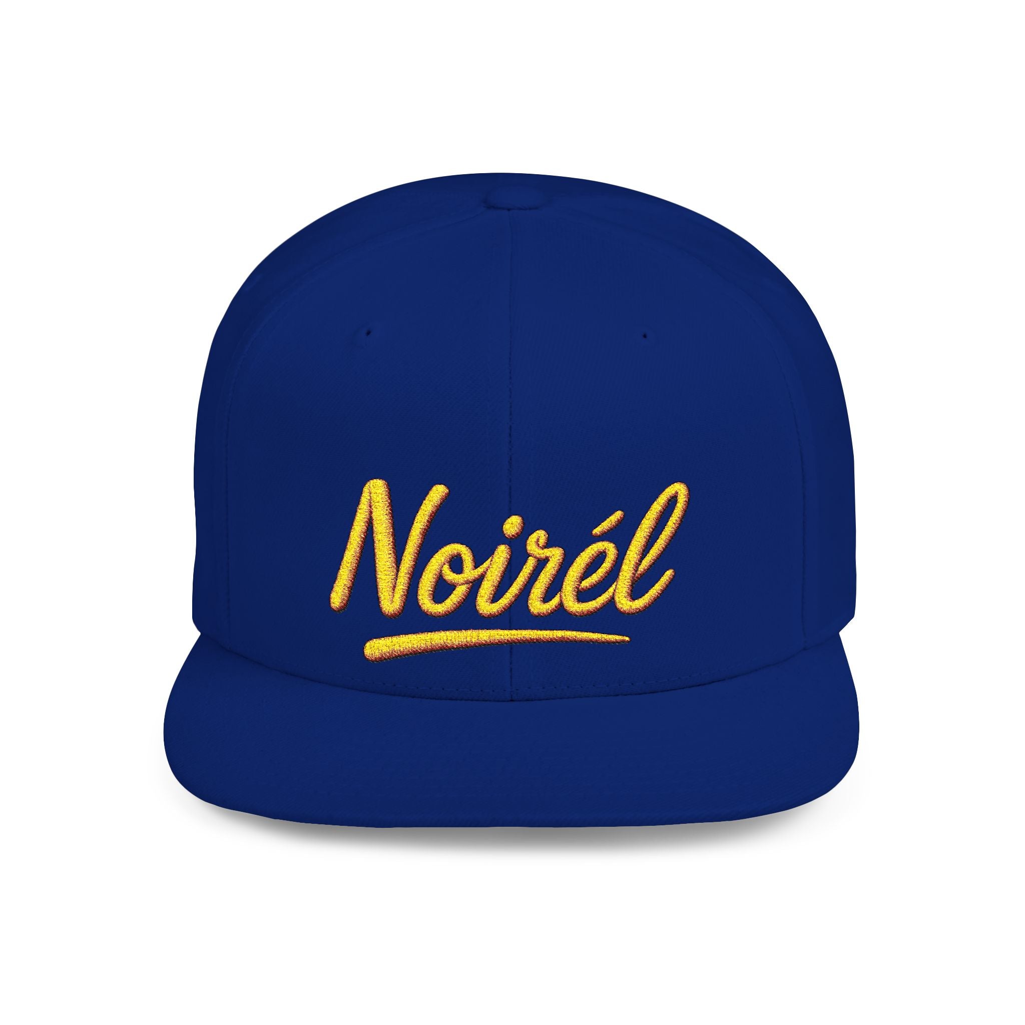Snapback Hat — 'Noirél' Gold Script Embroidered Flat Bill Cap