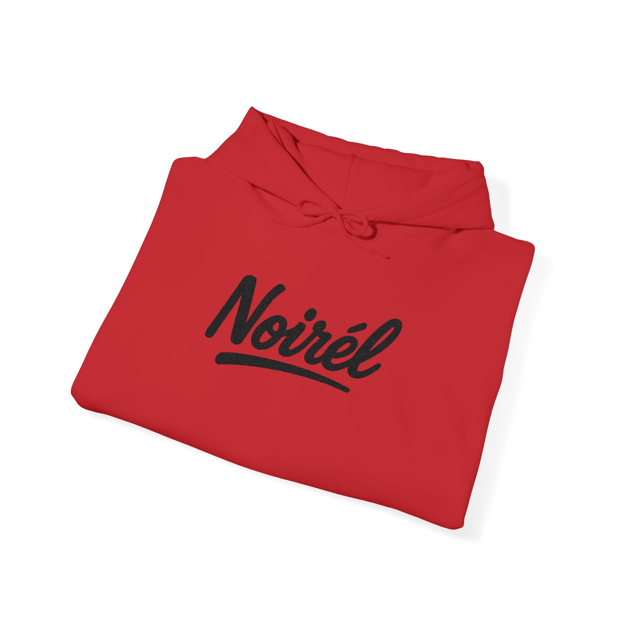 NOIRÉL Script Hoodie – Schwarz gesticktes Logo