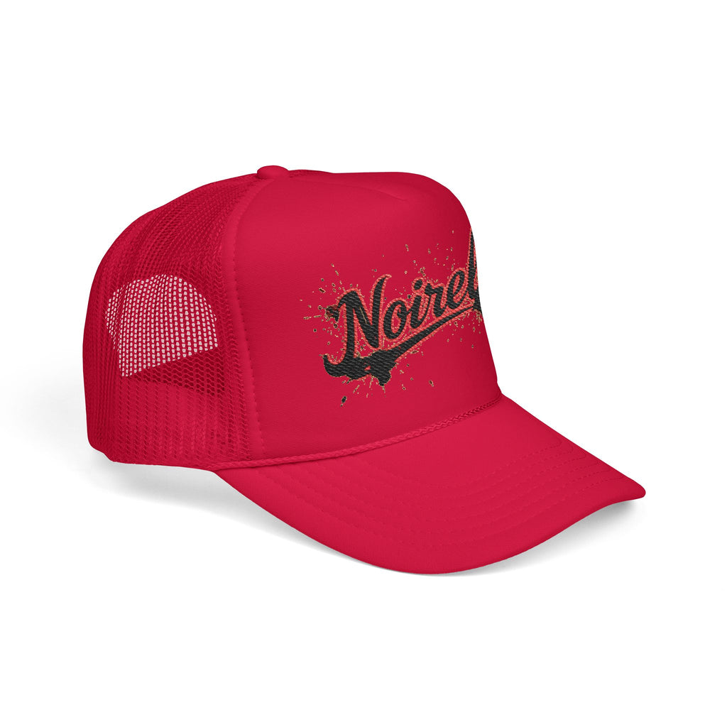 Noiriel Trucker Hat – Retro Script Logo Foam Mesh Cap 