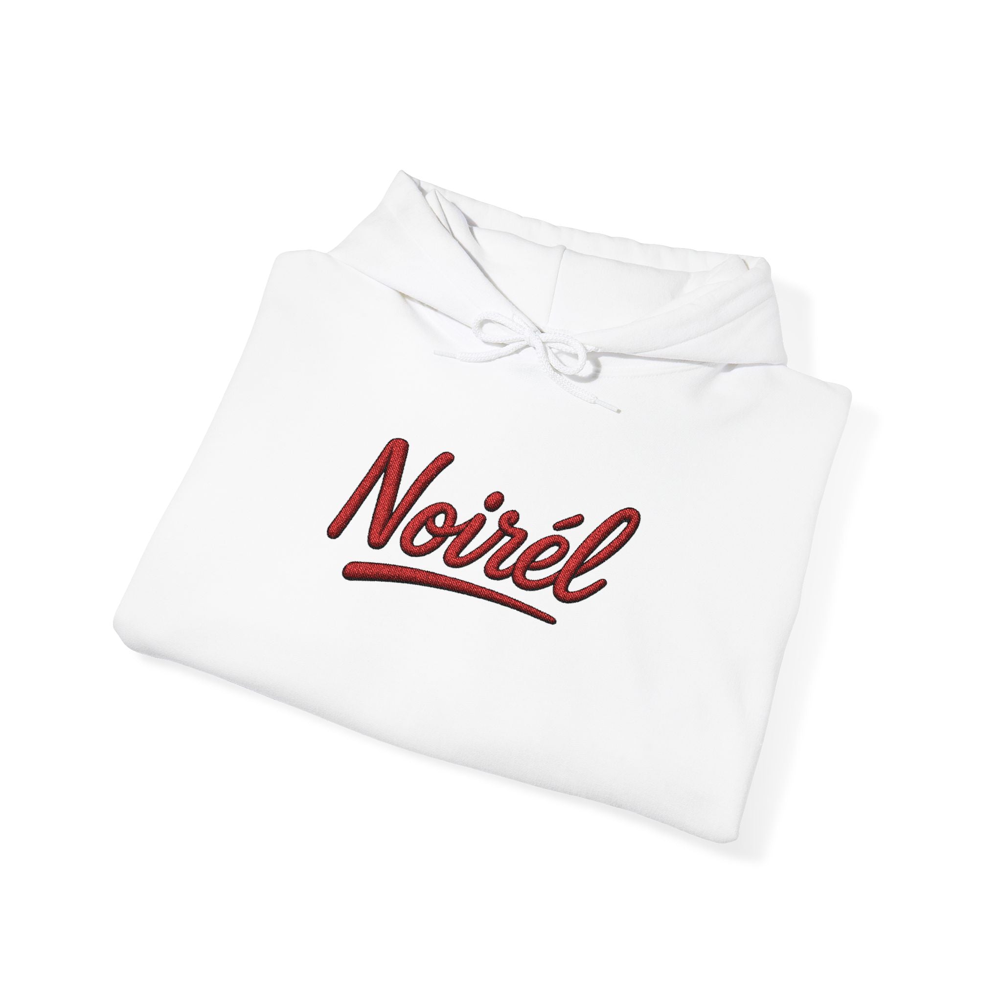 NOIRÉL Script Hoodie – Rot gesticktes Logo