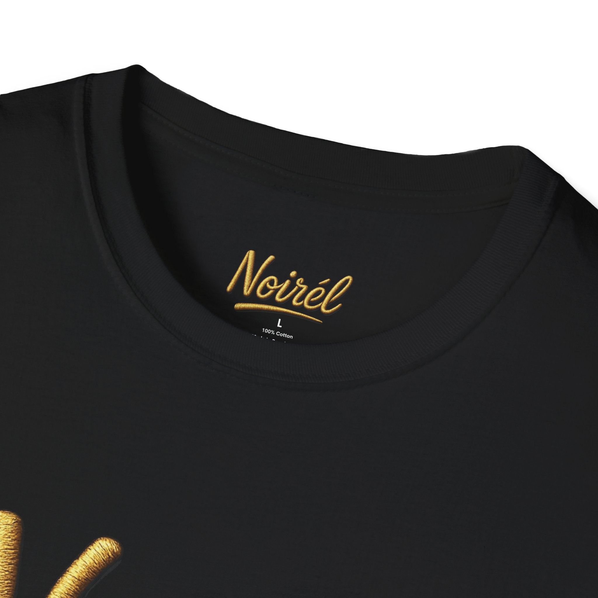 NOIRÉL T-Shirt – Gold Script Print