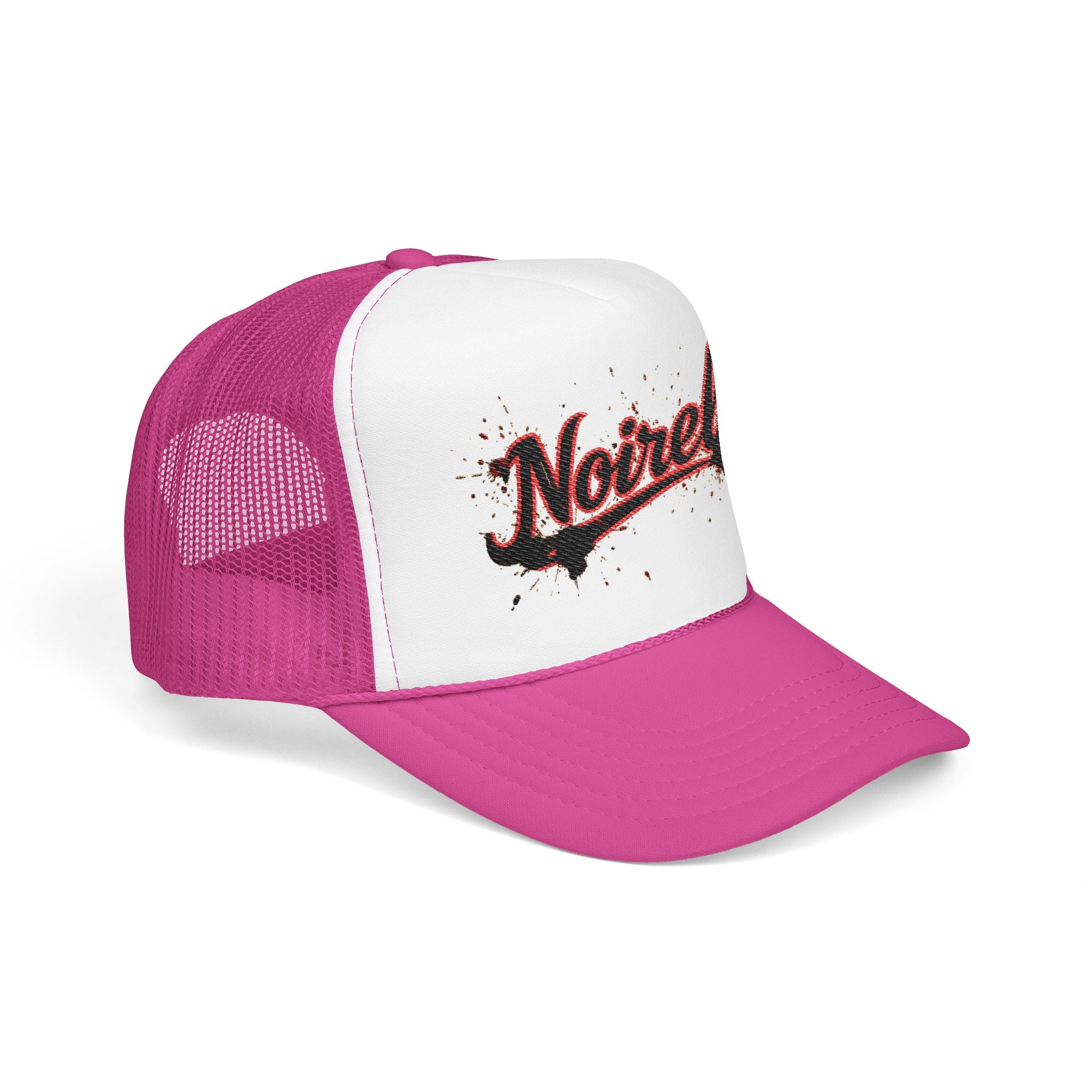 Noiriel Trucker Hat – Retro Script Logo Foam Mesh Cap 