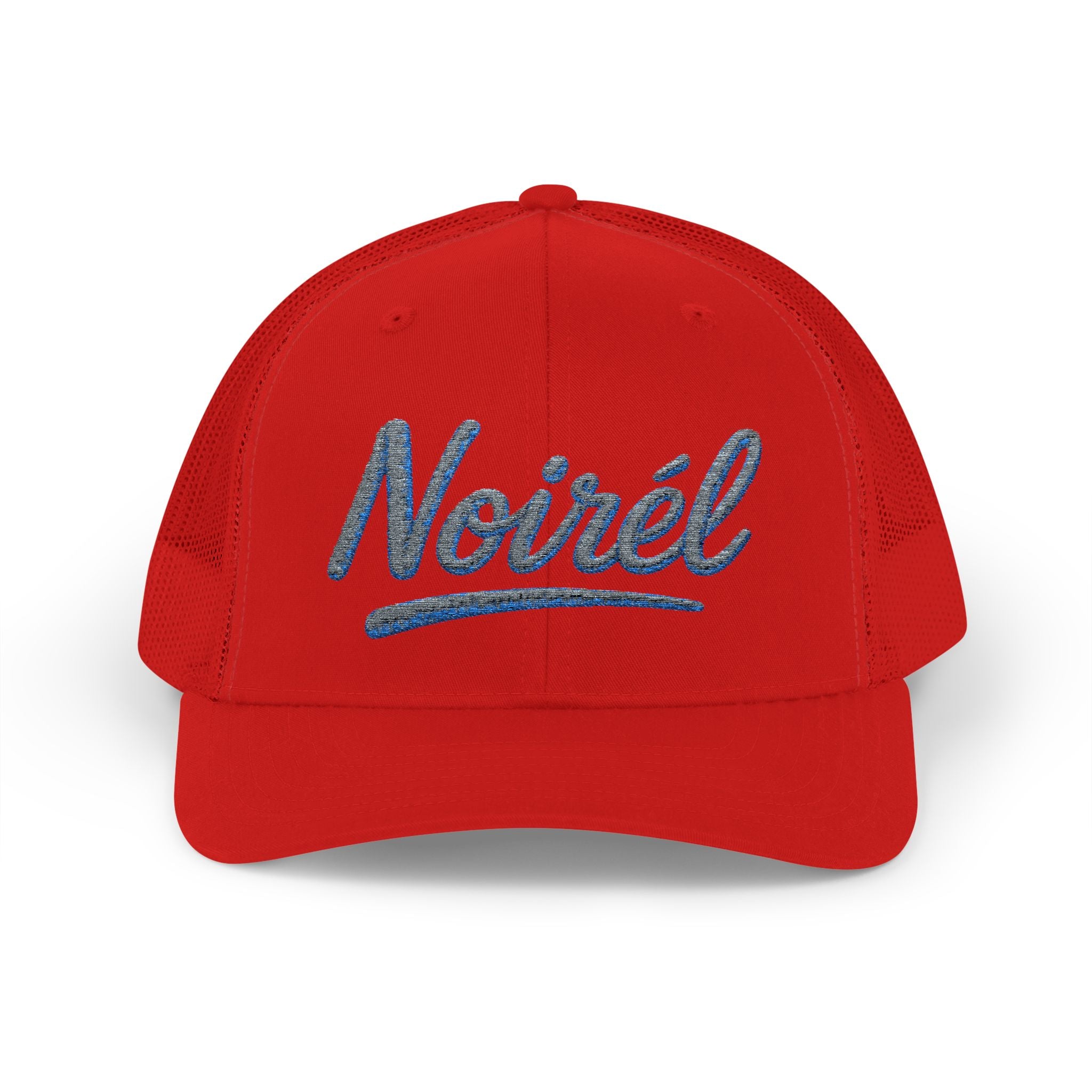 Noirél Script Trucker Cap — Sparkle Embroidered Snapback Hat