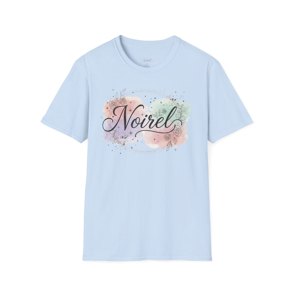 Noirel Watercolor Script T-Shirt — Feminine Name Graphic Tee 