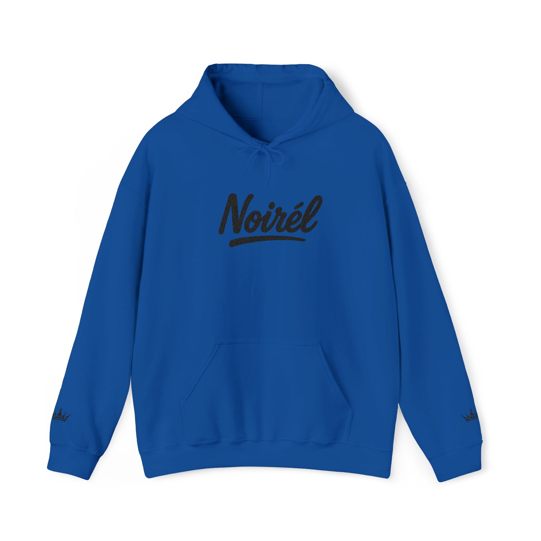 NOIRÉL Script Hoodie – Schwarz gesticktes Logo
