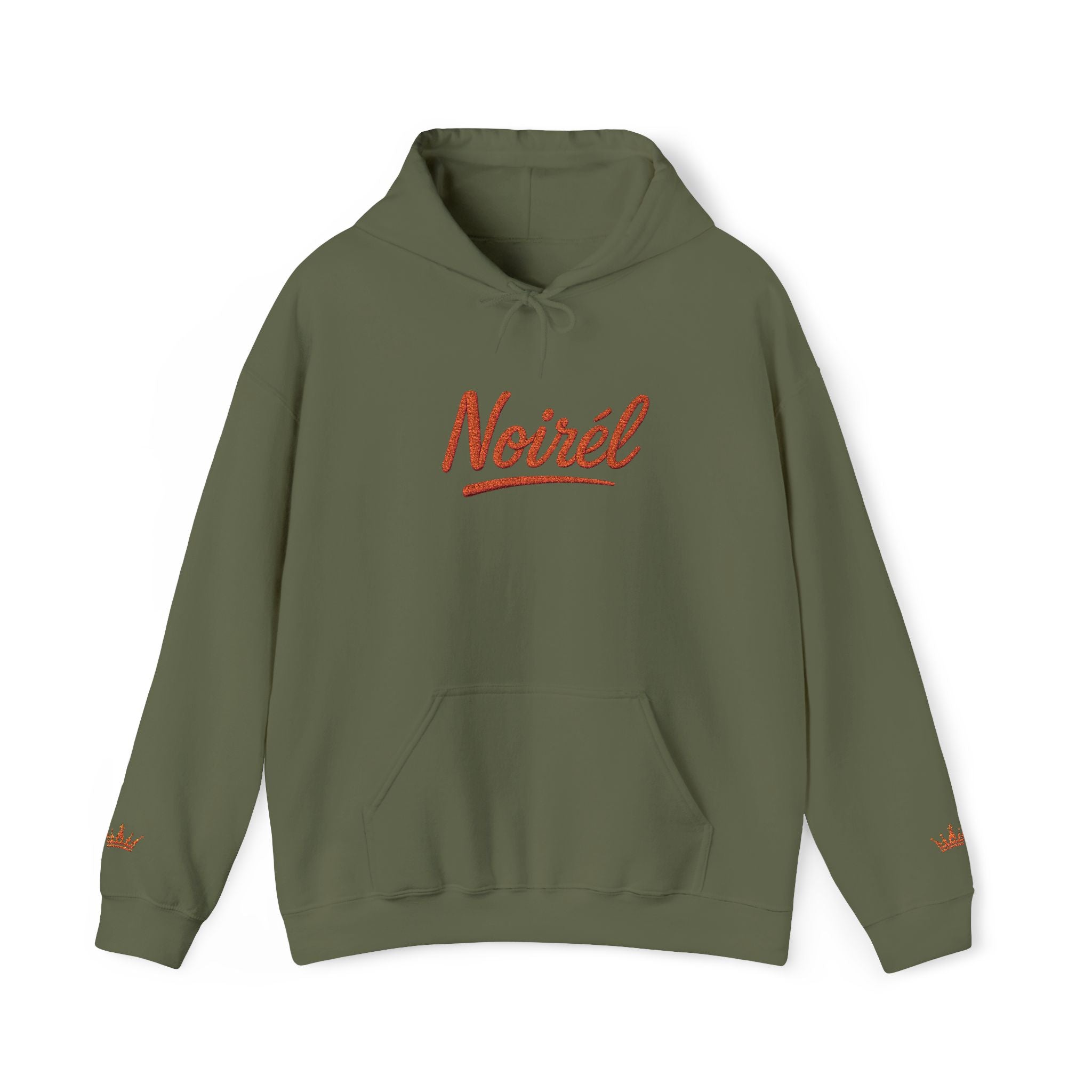 NOIRÉL Script Hoodie – Orange gesticktes Logo