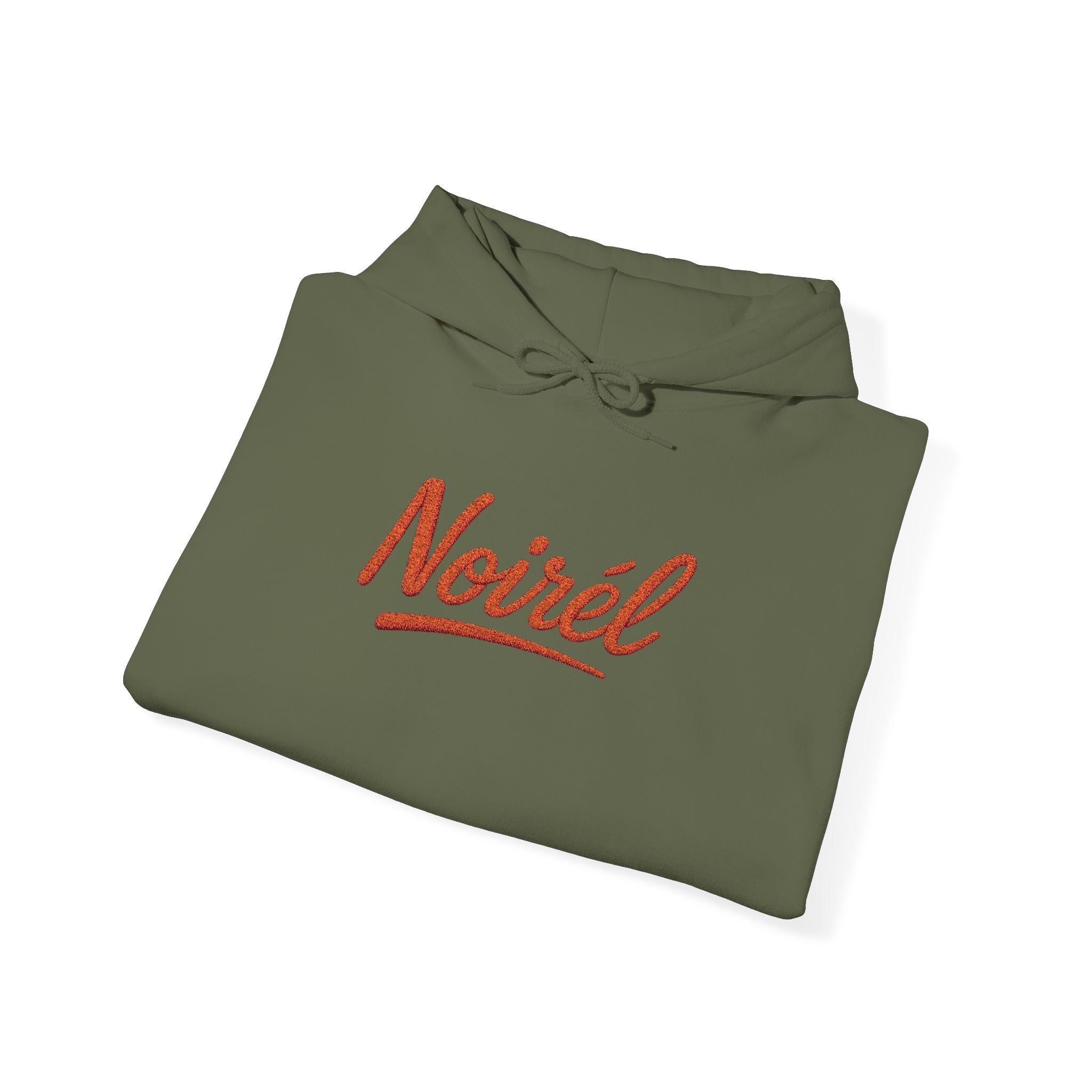 NOIRÉL Script Hoodie – Orange gesticktes Logo
